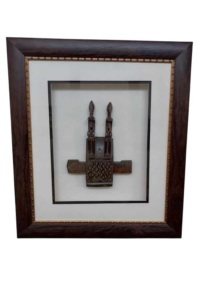 Dogon Tribe Door Lock Shadow Box | African Angel Art