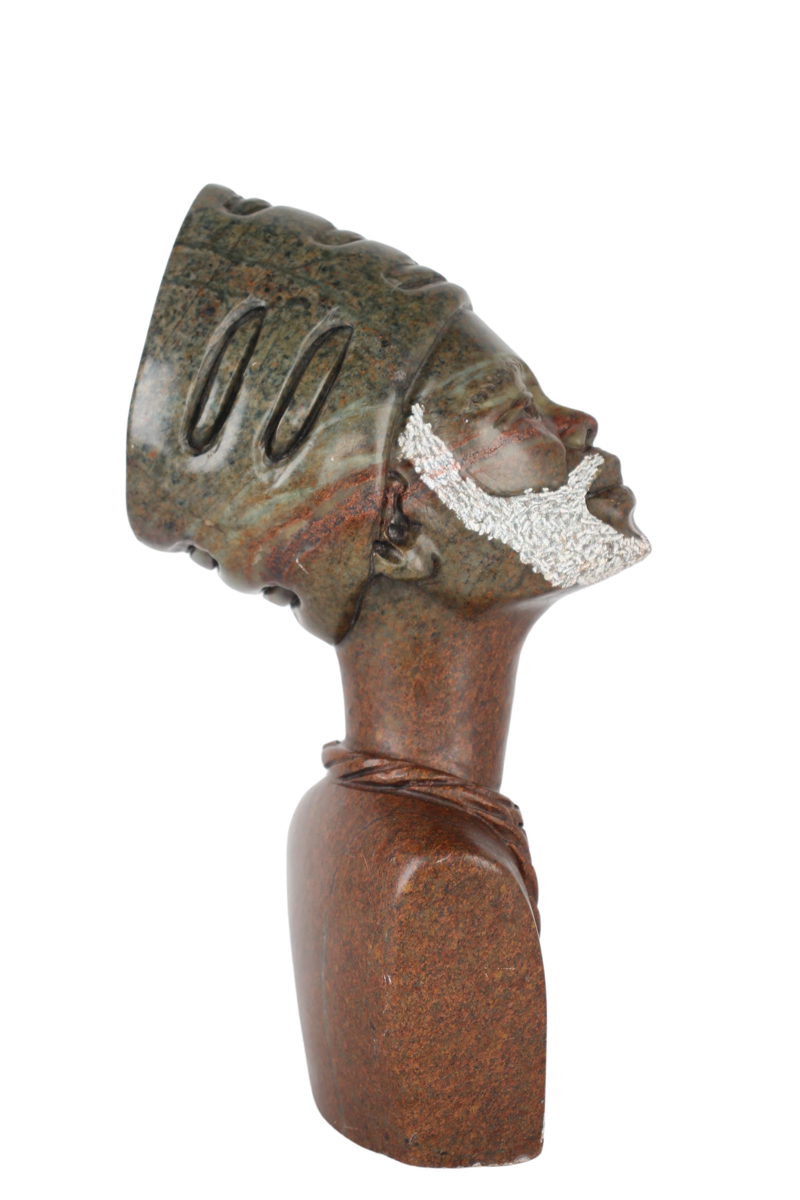 Shona Tribe Fruit Serpentine Stone Bust ~9.8" Tall (New 2024) - Shona Stone