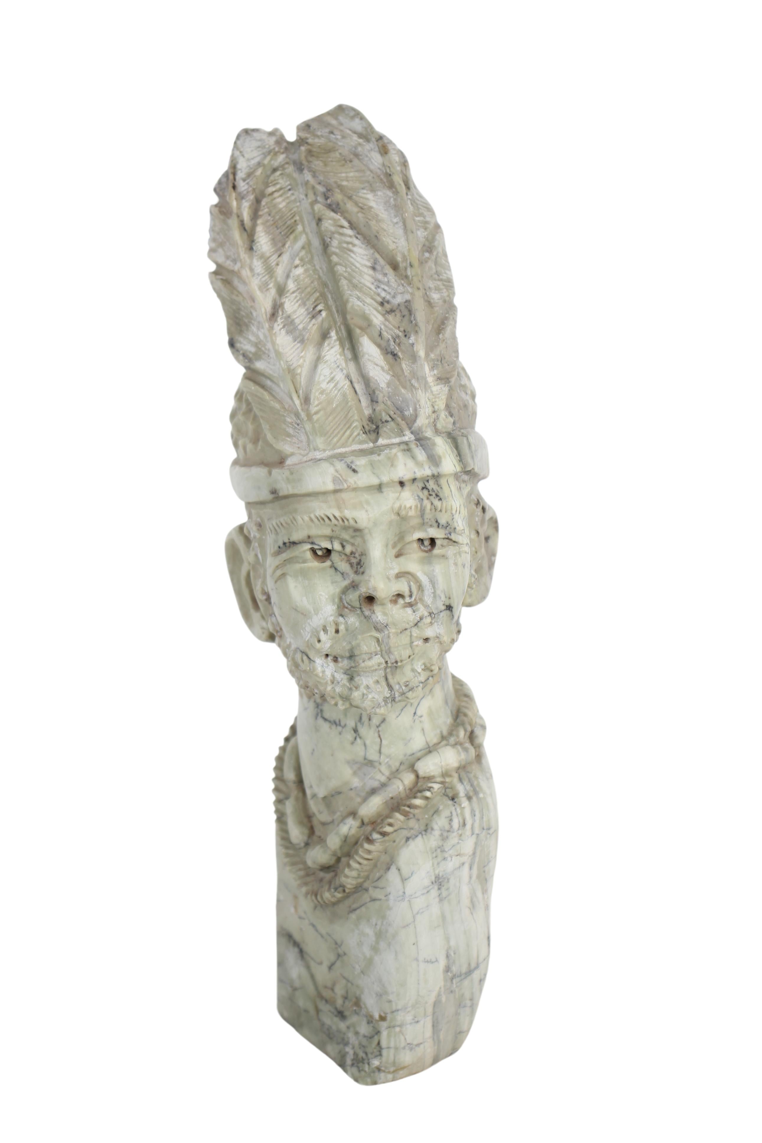 Shona Tribe Butter Jade Bust ~13.6" Tall (New 2024) - Shona Stone