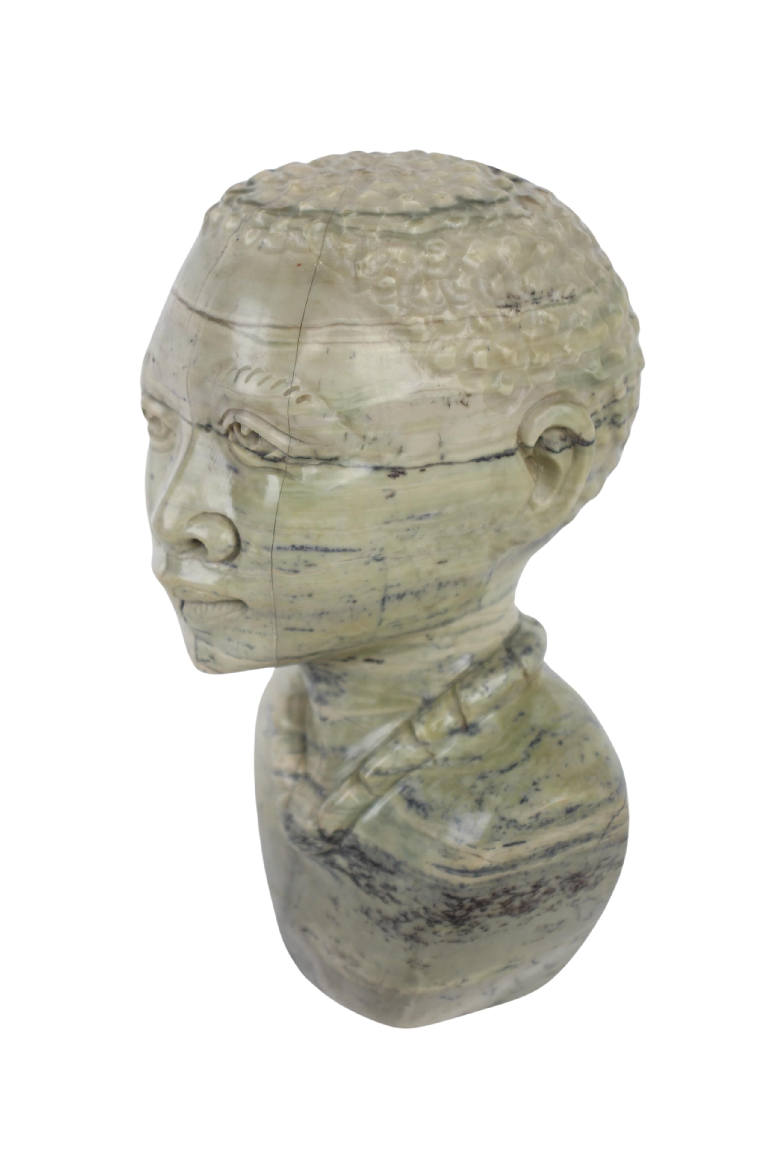 Shona Tribe Butter Jade Bust ~7.3" Tall (New 2024) - Shona Stone