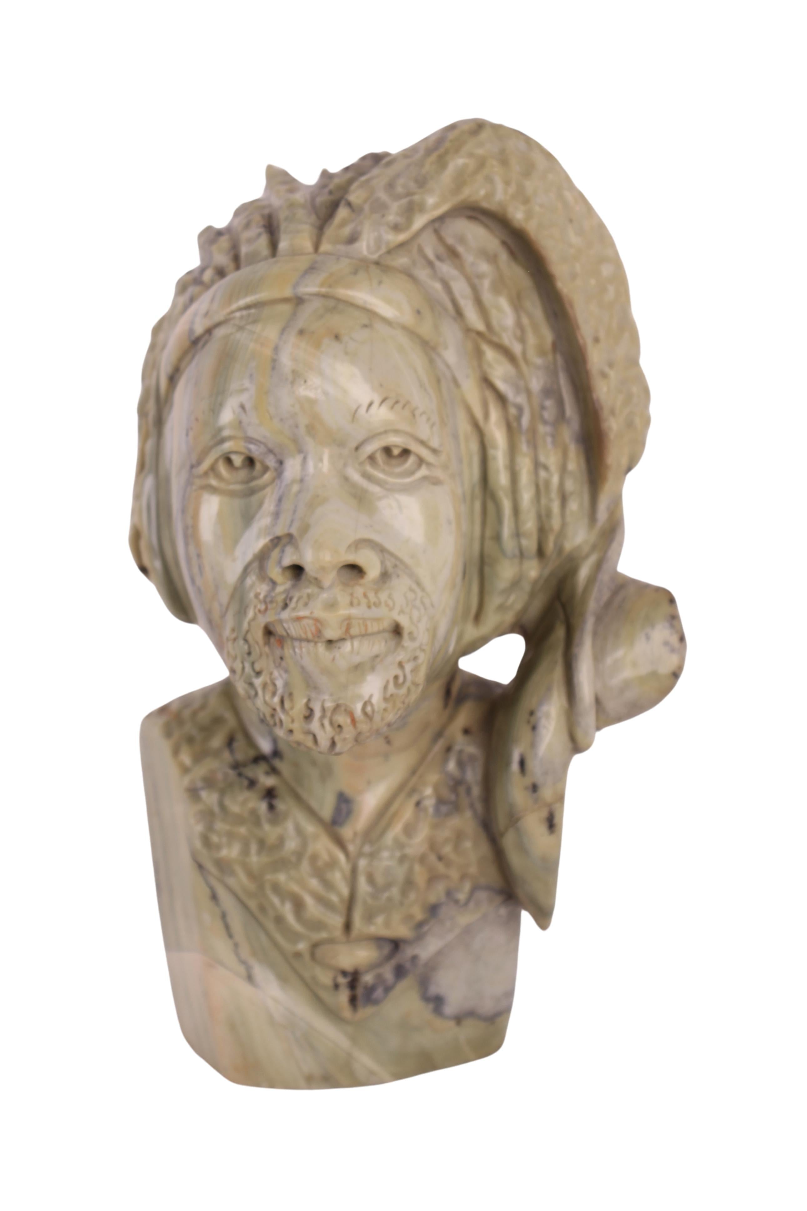 Shona Tribe Butter Jade Bust ~8.3" Tall (New 2024)