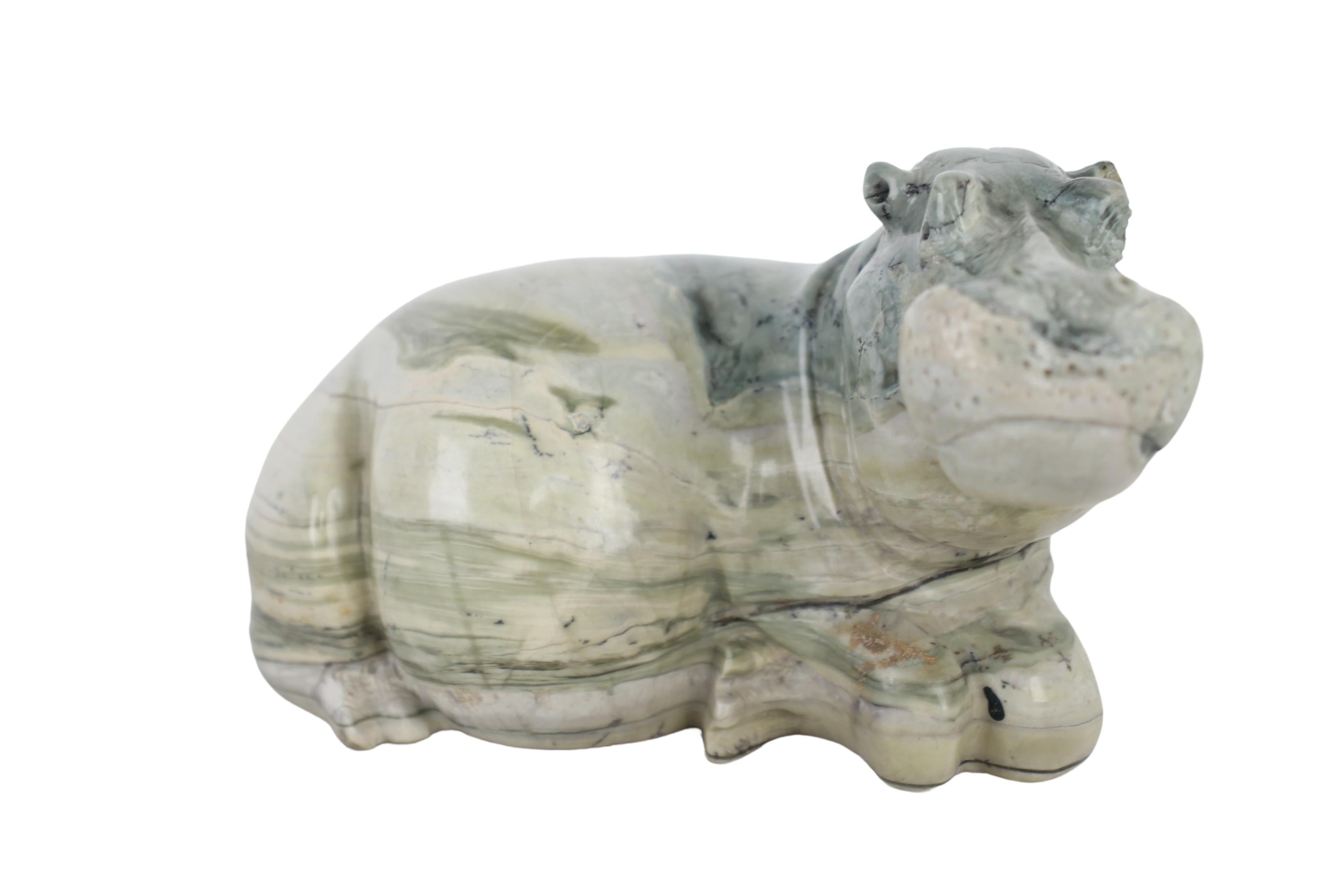 Shona Tribe Butterjade Hippo ~3.5" Tall (New 2024)