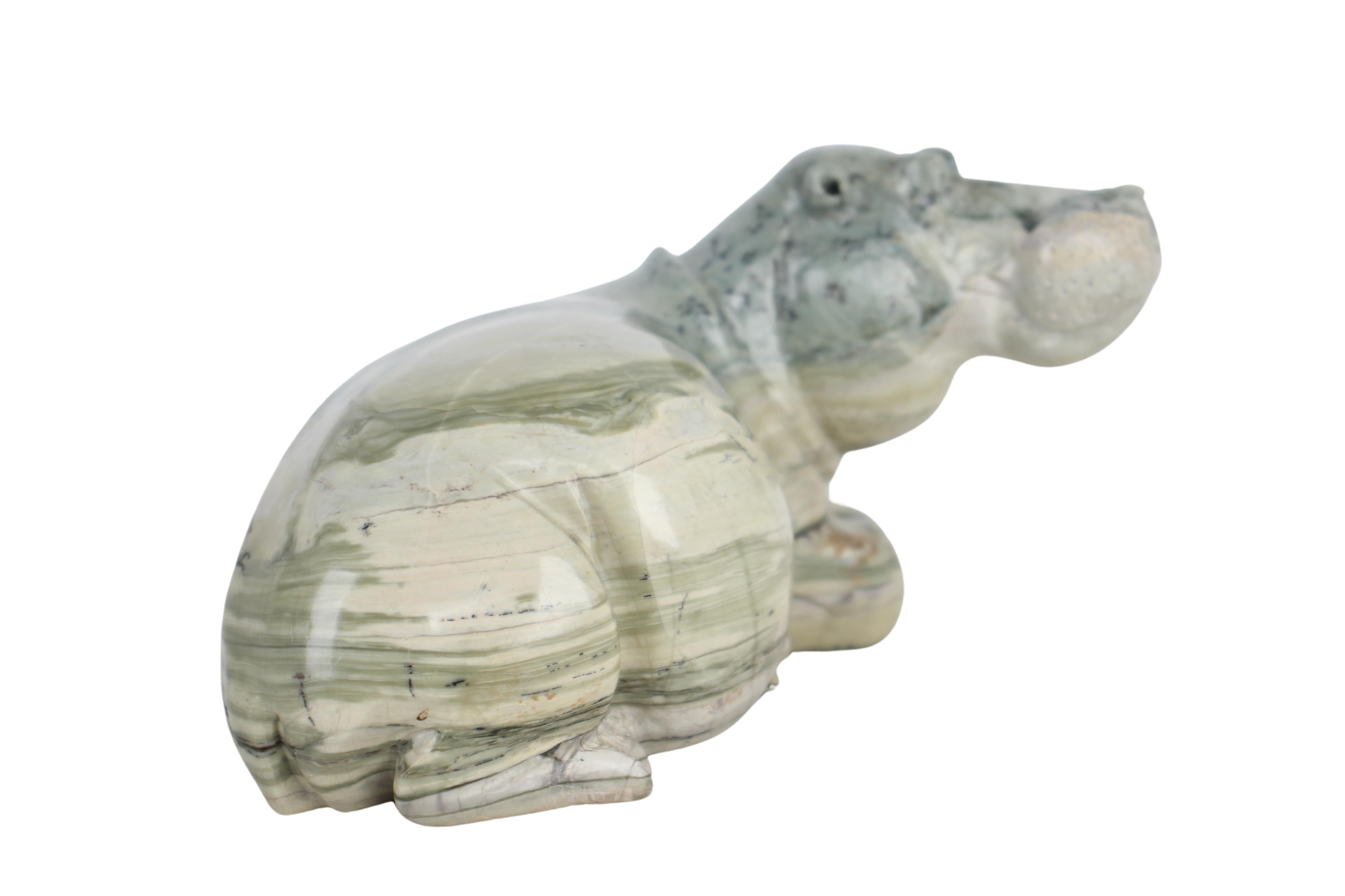 Shona Tribe Butterjade Hippo ~3.5" Tall (New 2024) - Shona Stone