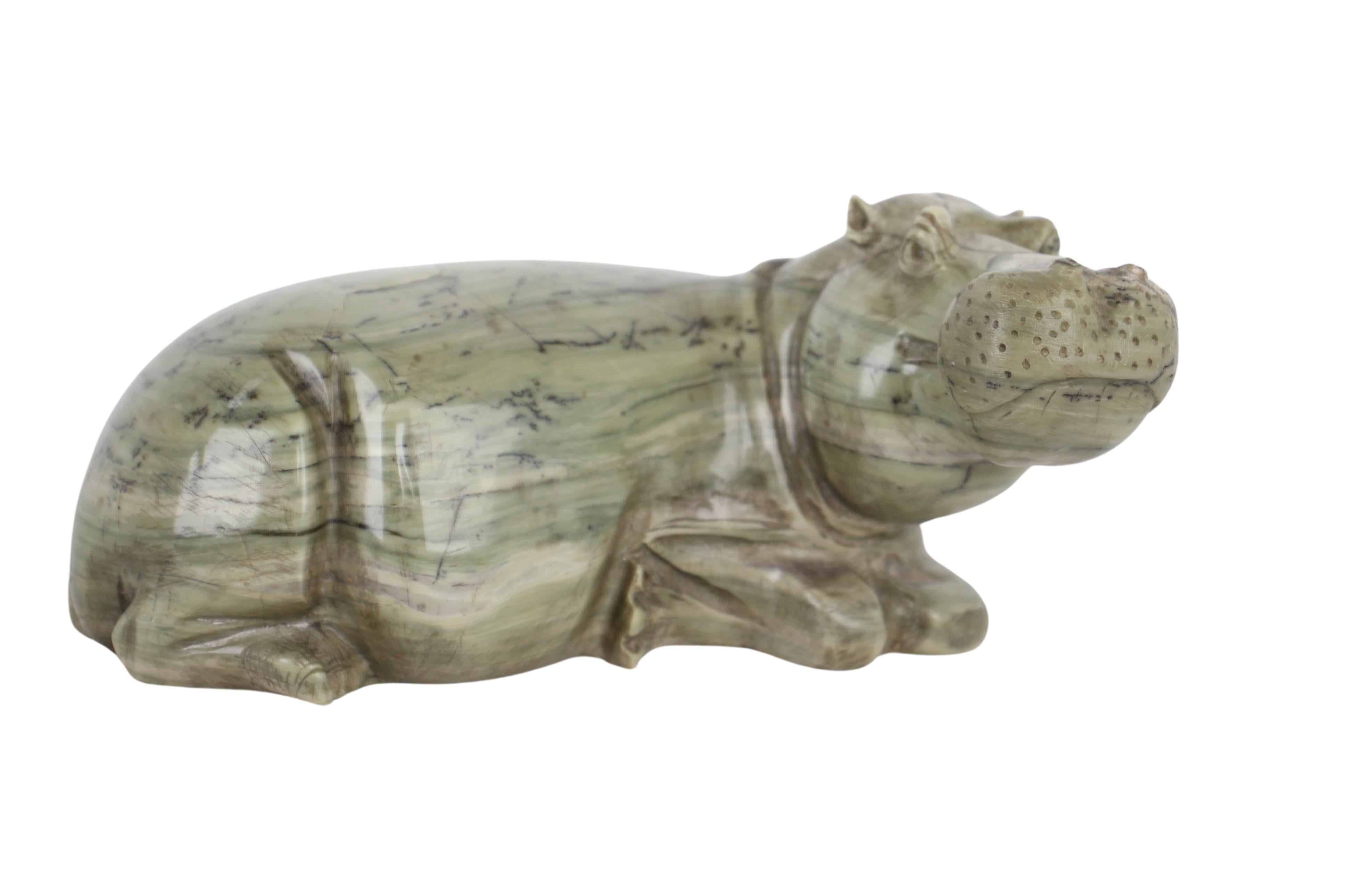 Shona Tribe Butterjade Hippo ~3.1" Tall (New 2024)