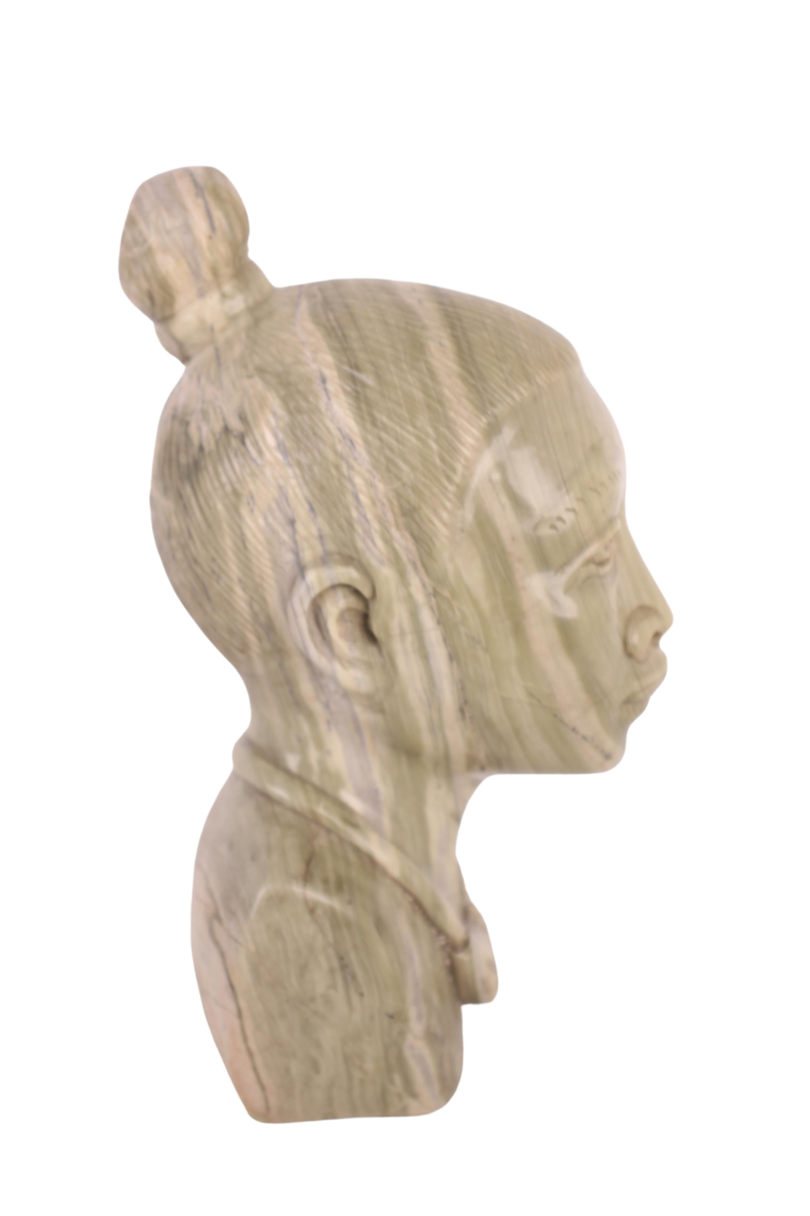 Shona Tribe Butter Jade Bust ~9.1" Tall (New 2024) - Shona Stone