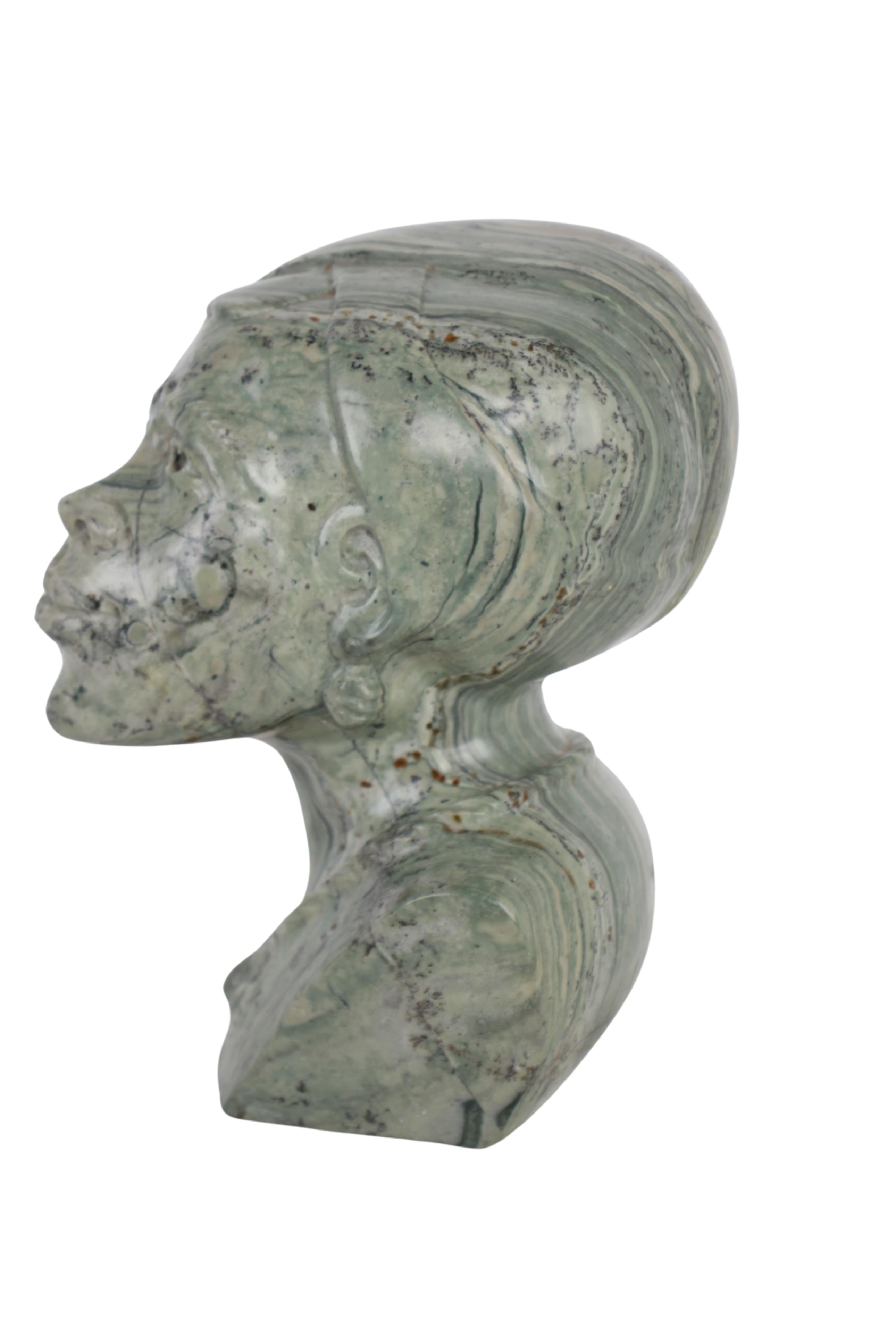 Shona Tribe Butter Jade Bust ~7.5" Tall (New 2024) - Shona Stone