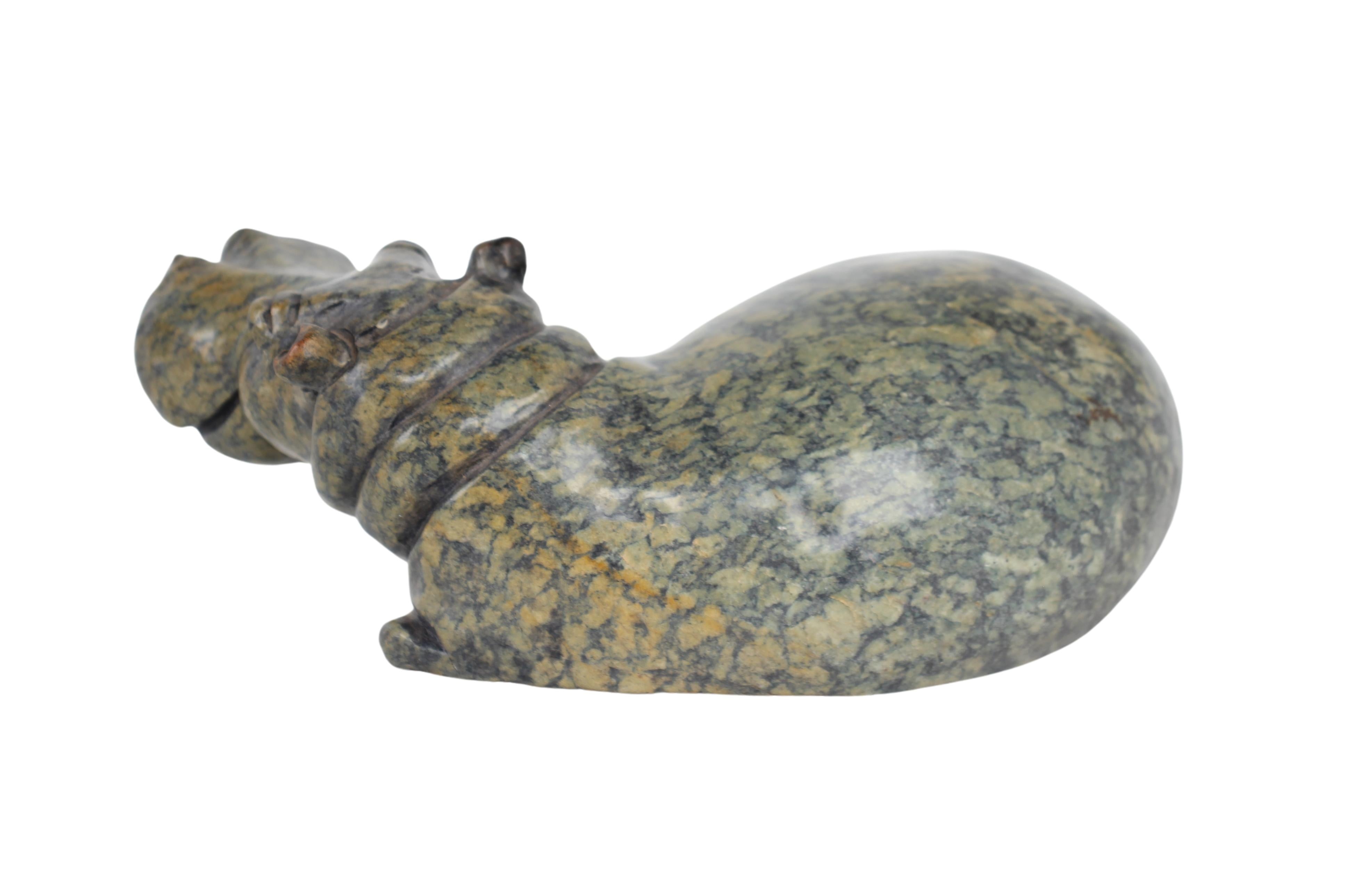 Shona Tribe Fruit Serpentine Stone Hippo ~2.8" Tall (New 2024)