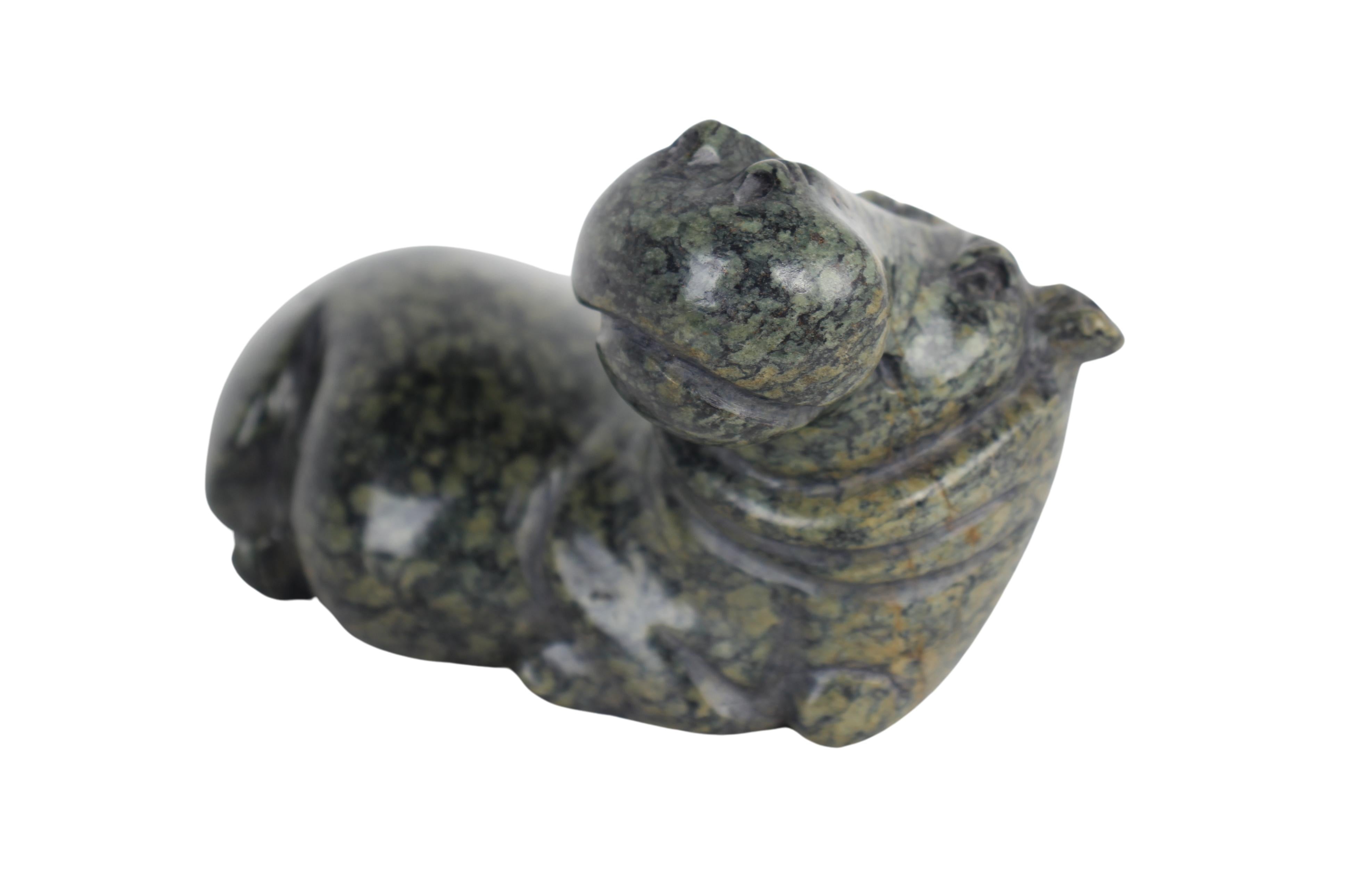 Shona Tribe Fruit Serpentine Stone Hippo ~3.1" Tall (New 2024) - Shona Stone