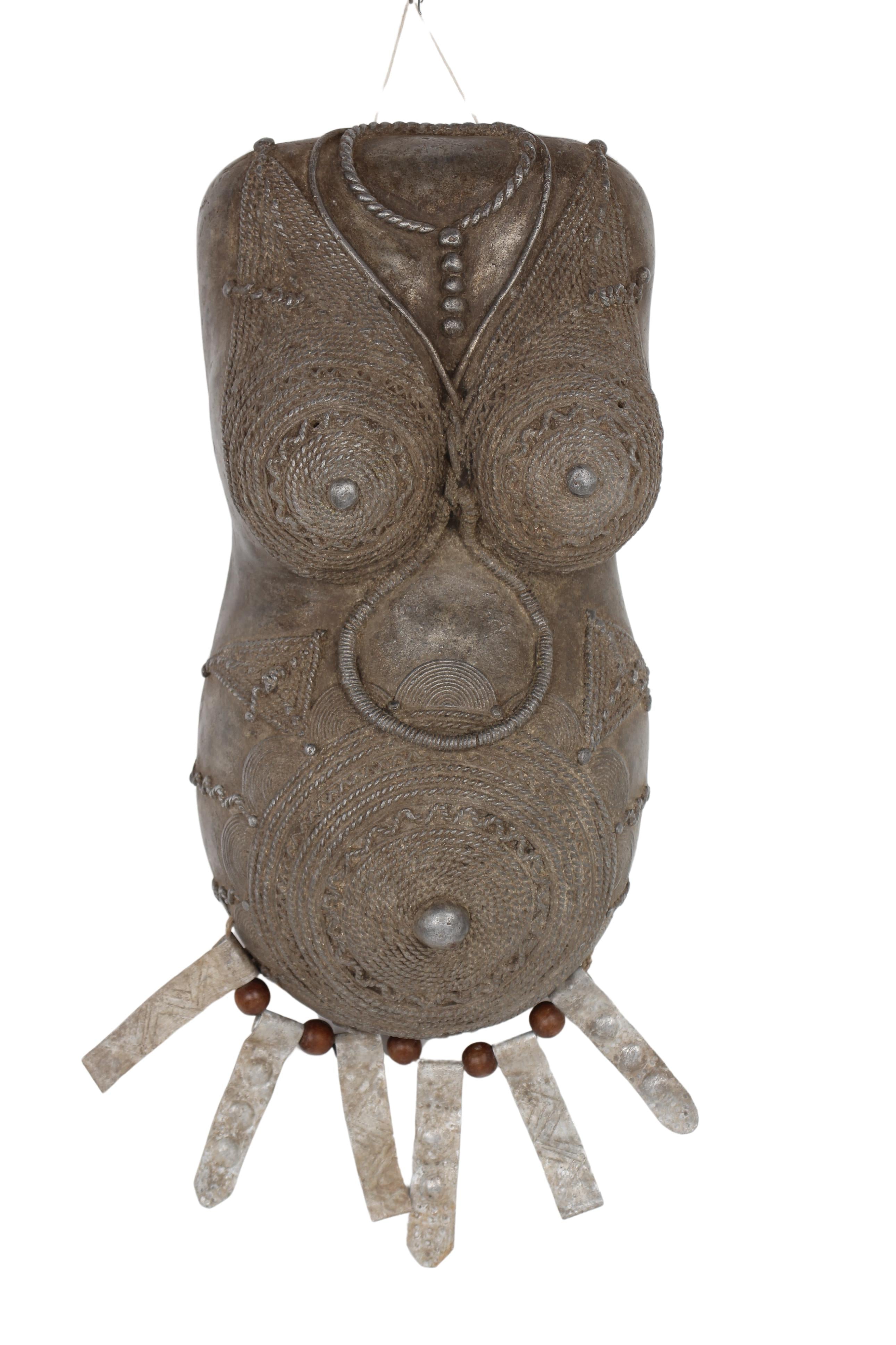 Bamileke Tribe Female Metal Body Mask ~18" Tall (New 2024)