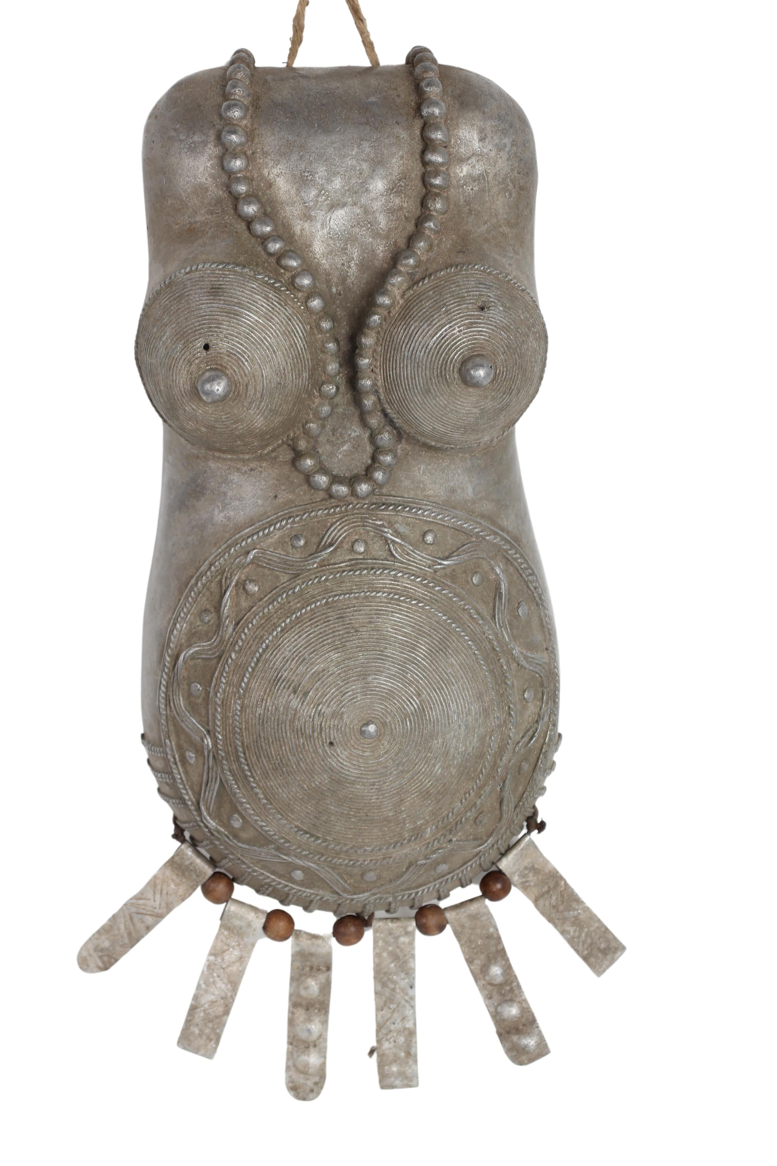 Bamileke Tribe Female Metal Body Mask ~19" Tall (New 2024)