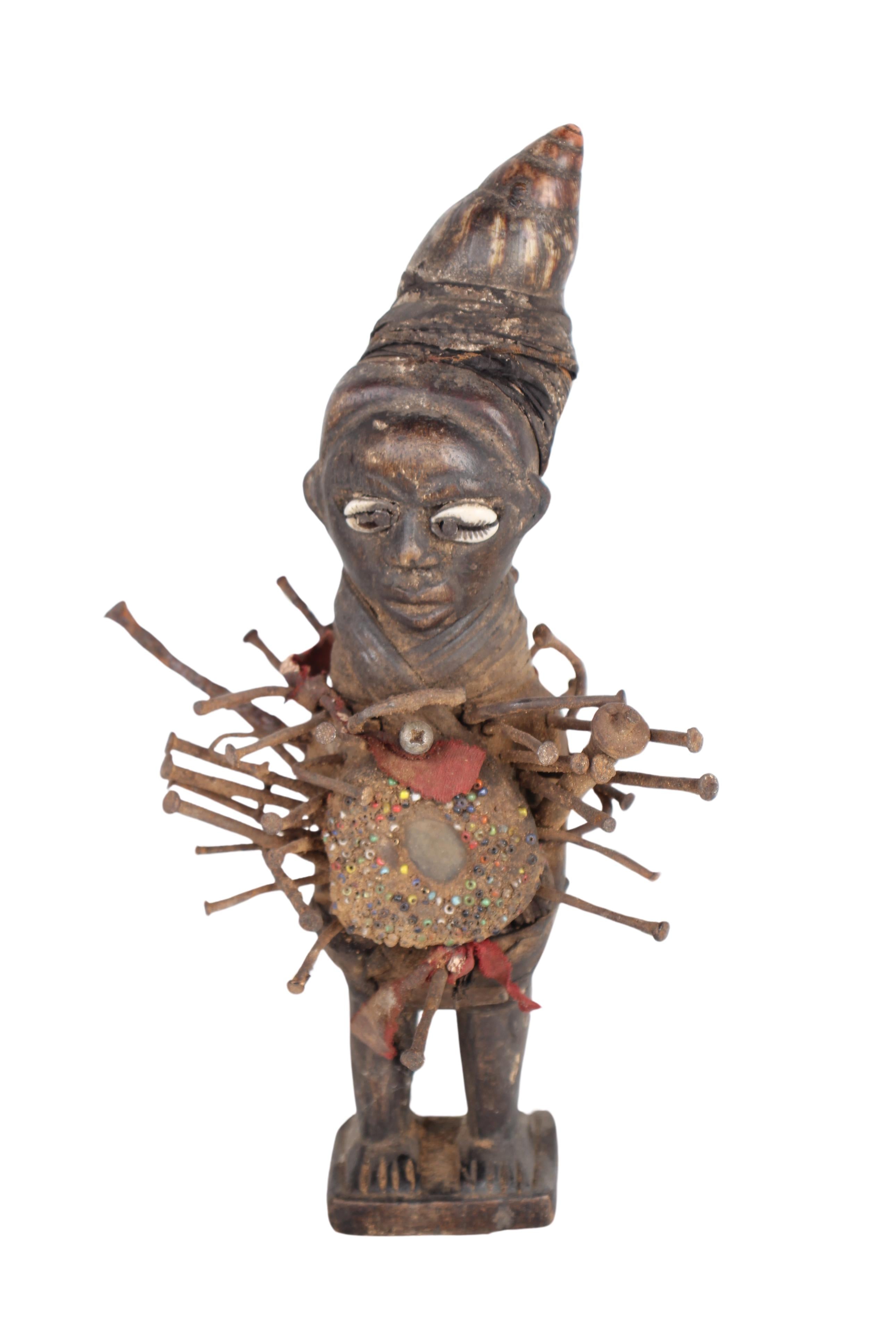 Bakongo Tribe Fetishes ~13.8" Tall (New 2024) - West African Artifacts