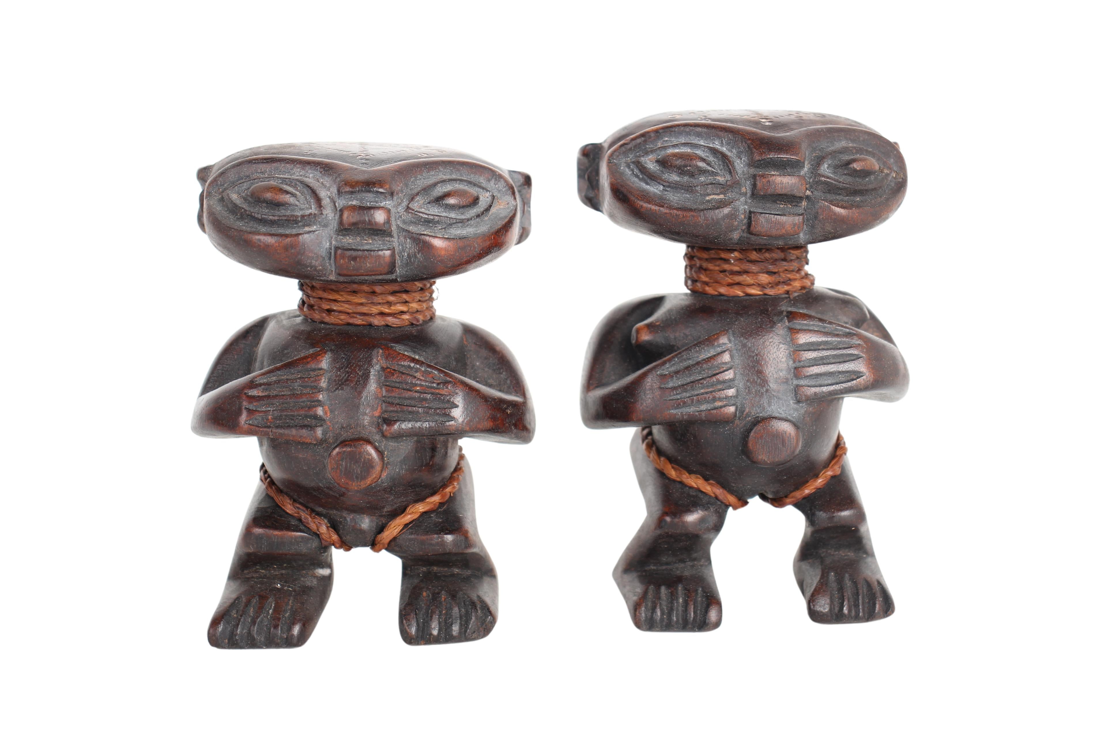 Pygmy Tribe Twa Couple Statues ~5.5