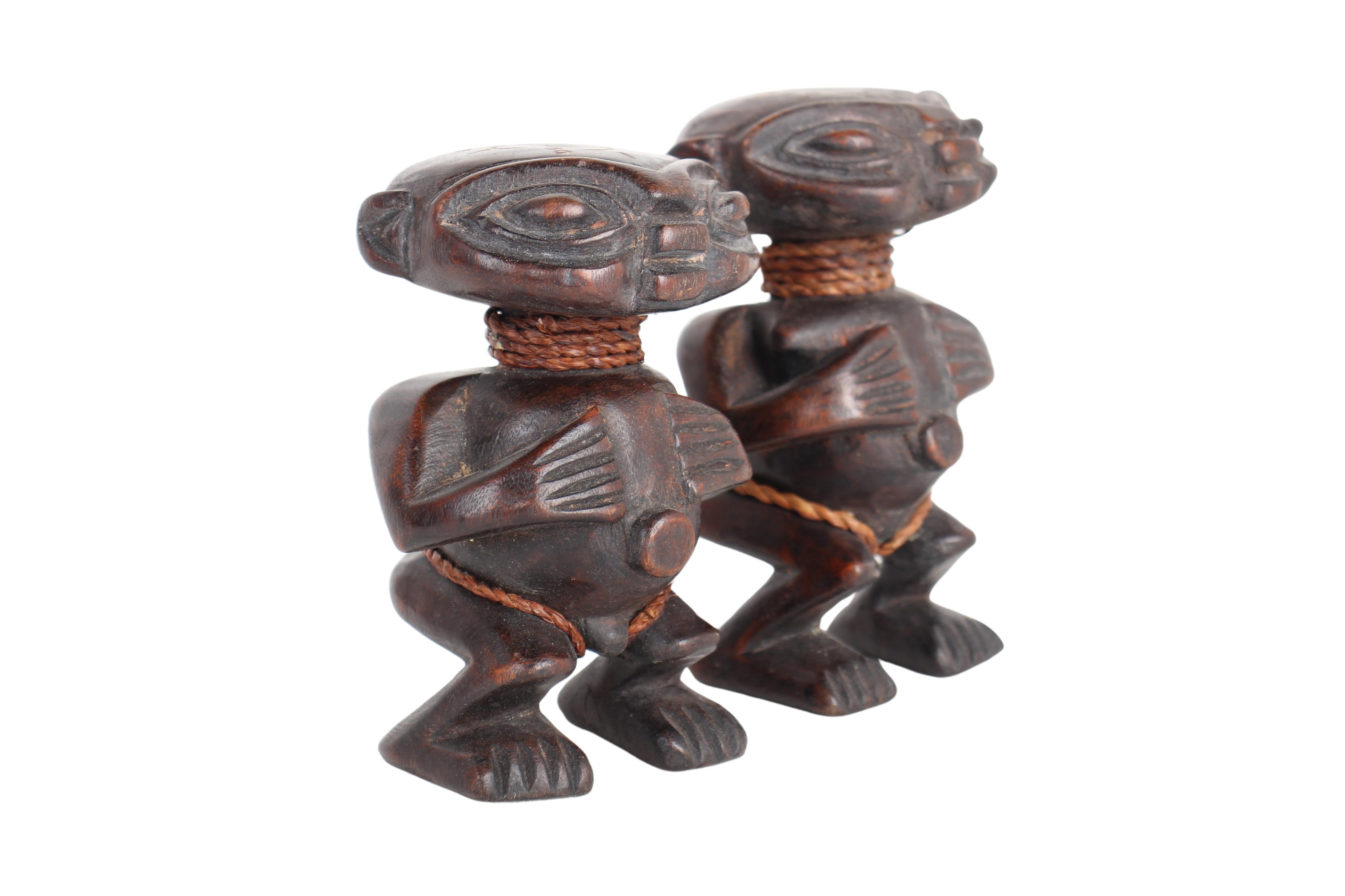 Pygmy Tribe Twa Couple Statues ~5.9" Tall (New 2024)