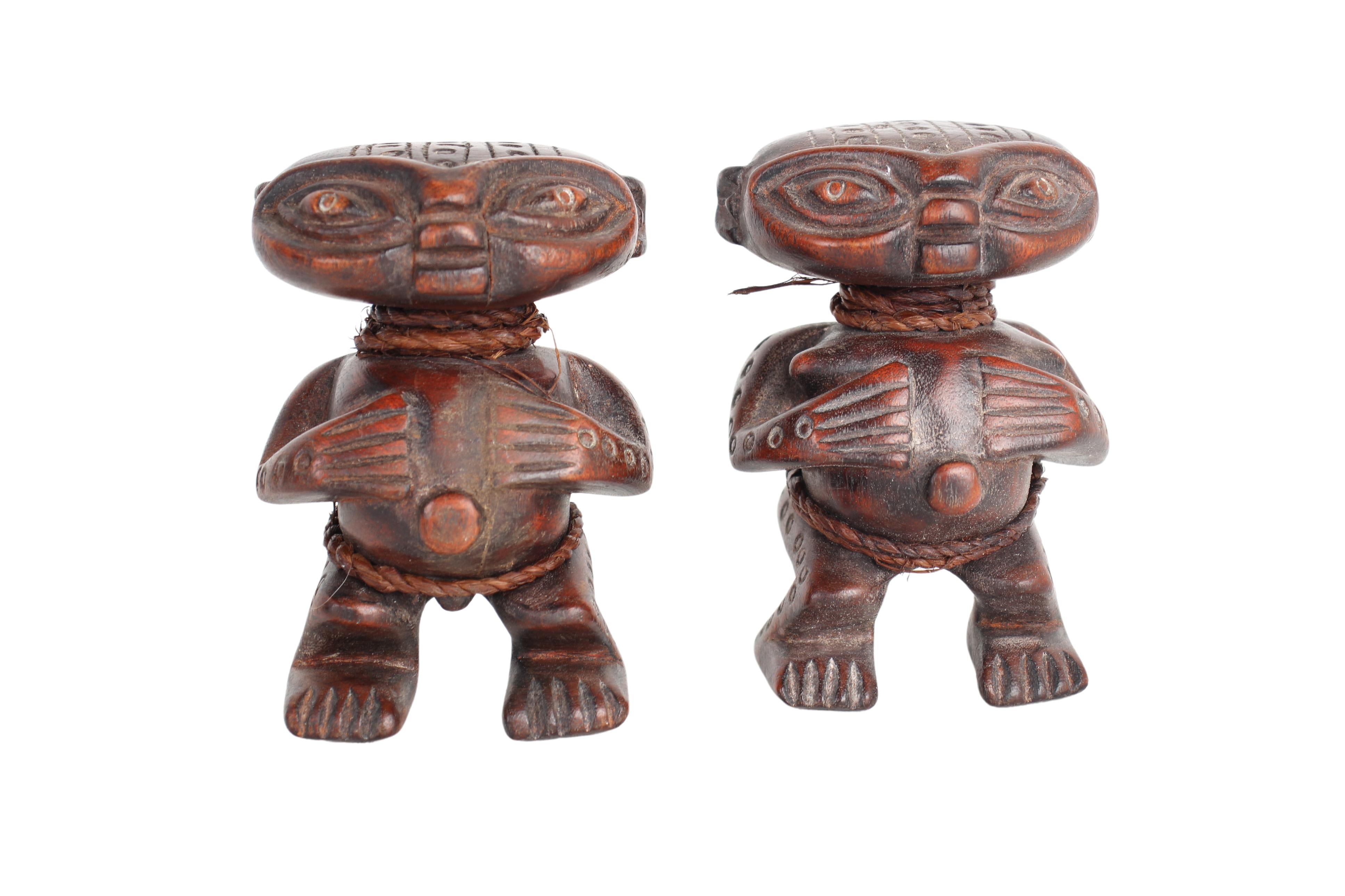 Pygmy Tribe Twa Couple Statues ~5.1" Tall (New 2024)