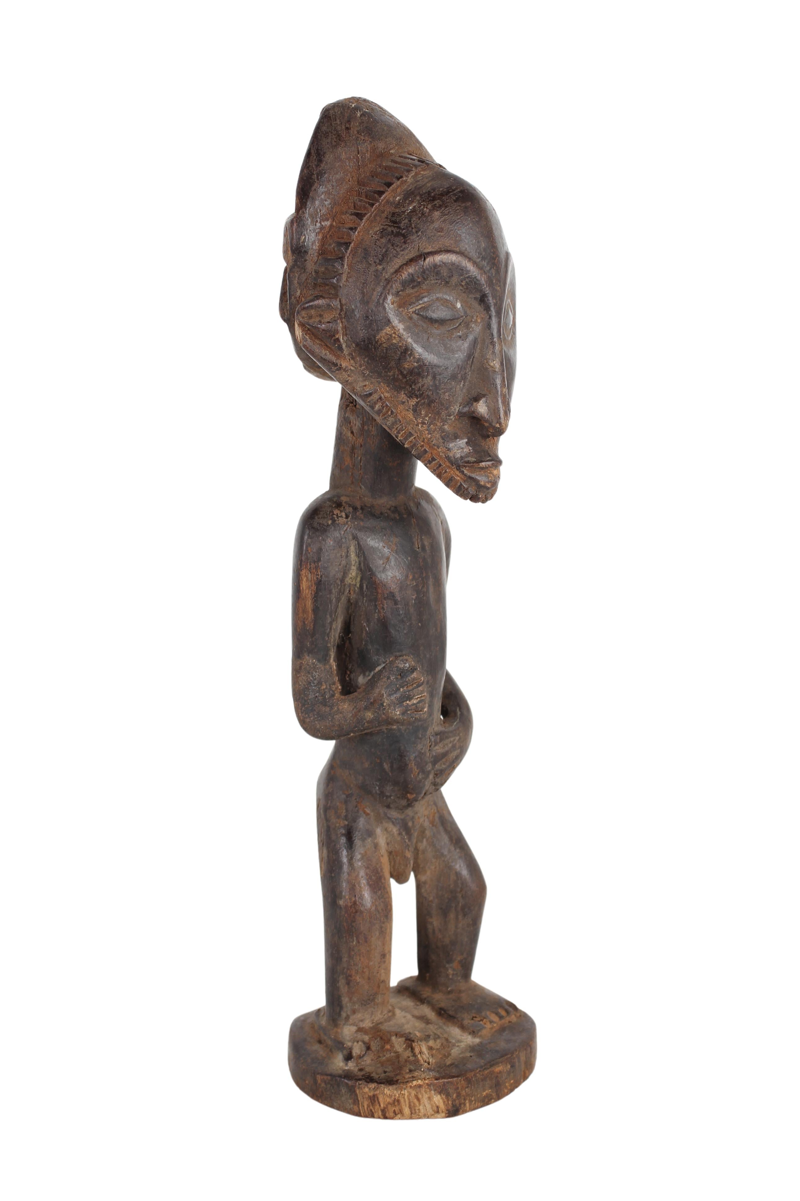 Luba/Baluba Tribe Male Figure ~13.6" Tall (New 2024) - West African Artifacts