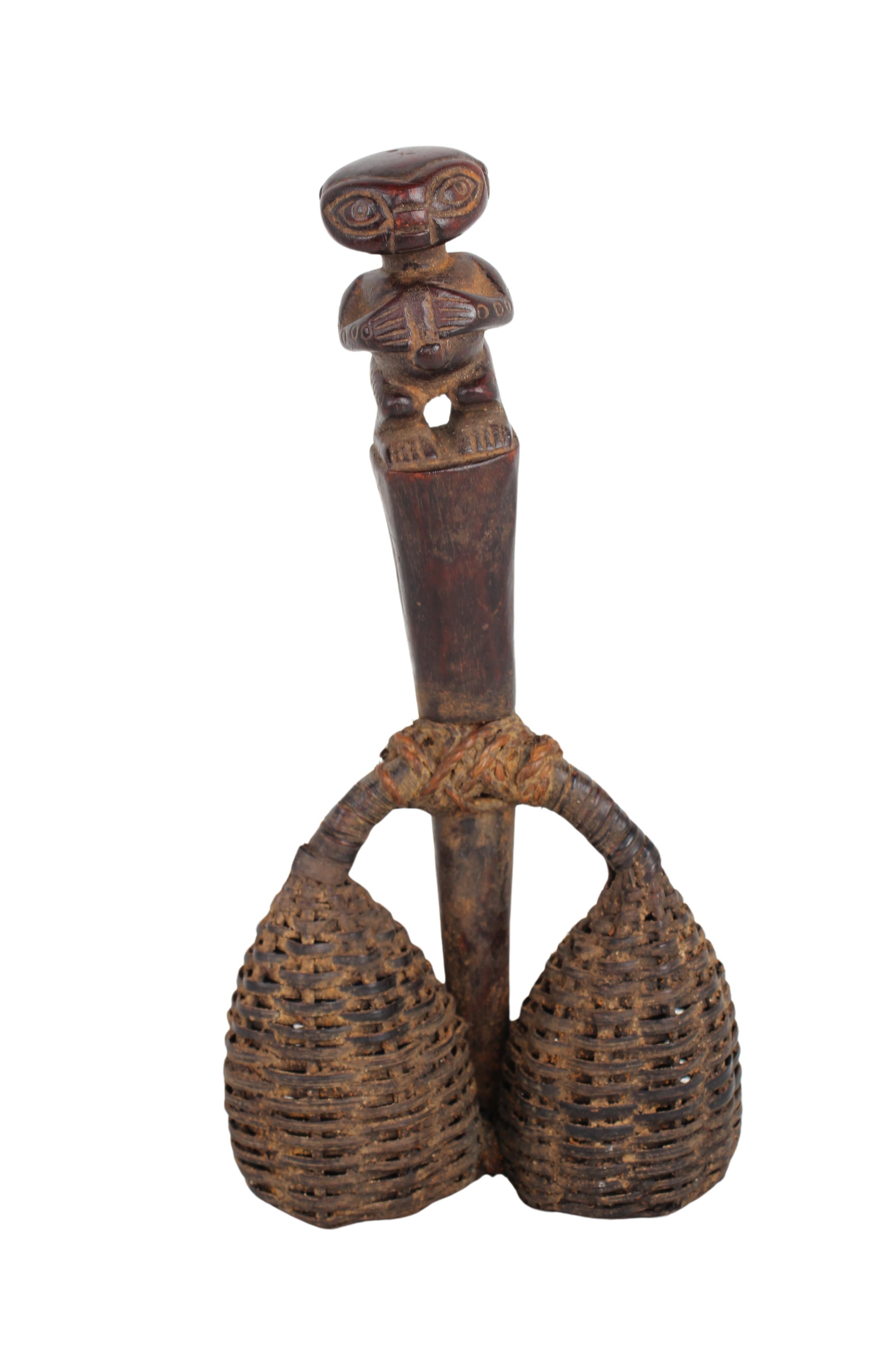 Bamileke Tribe Seed Shakers ~12.6" Tall (New 2024) - West African Artifacts