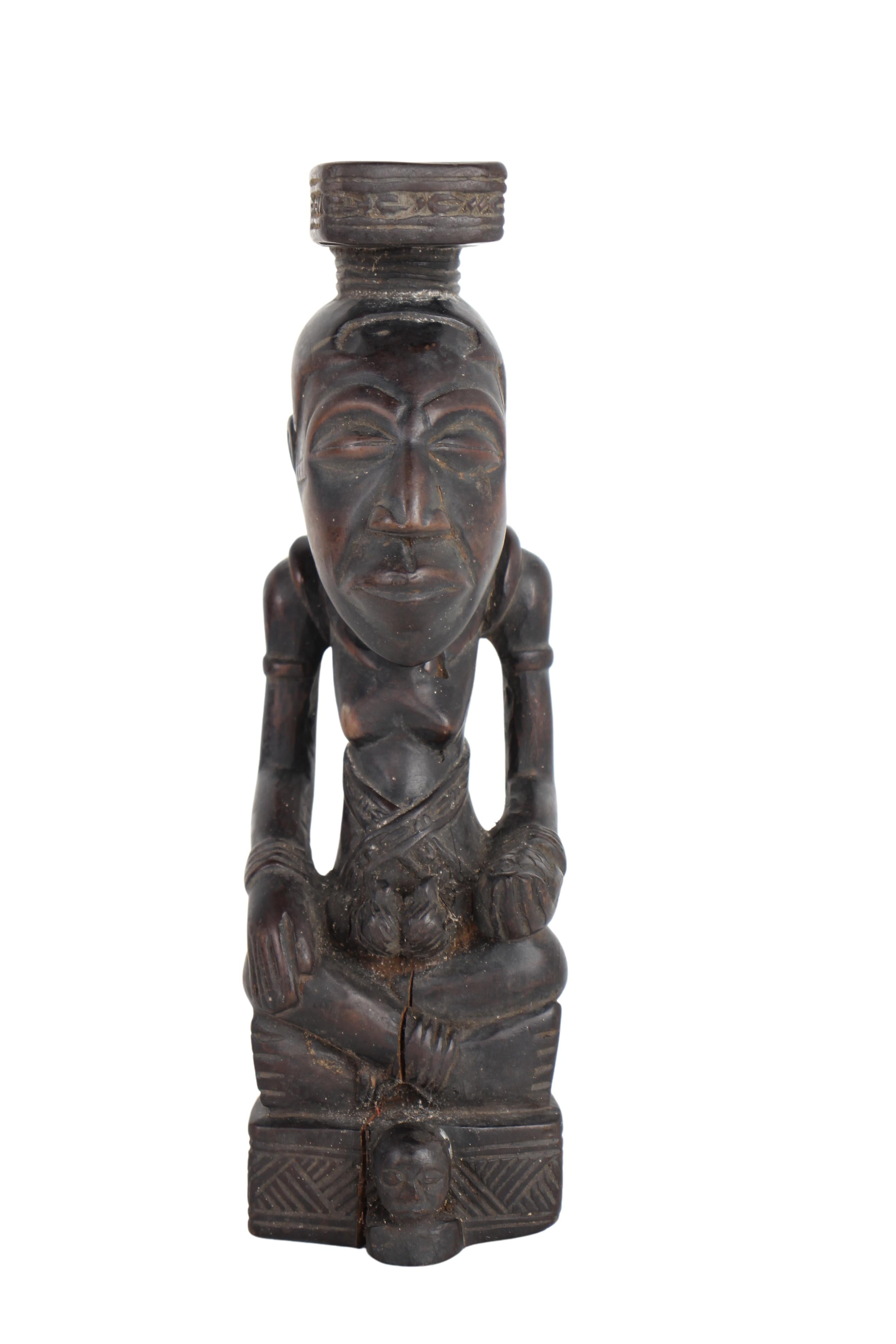 Luba/Baluba Tribe Male Figure ~10.3" Tall (New 2024) - West African Artifacts