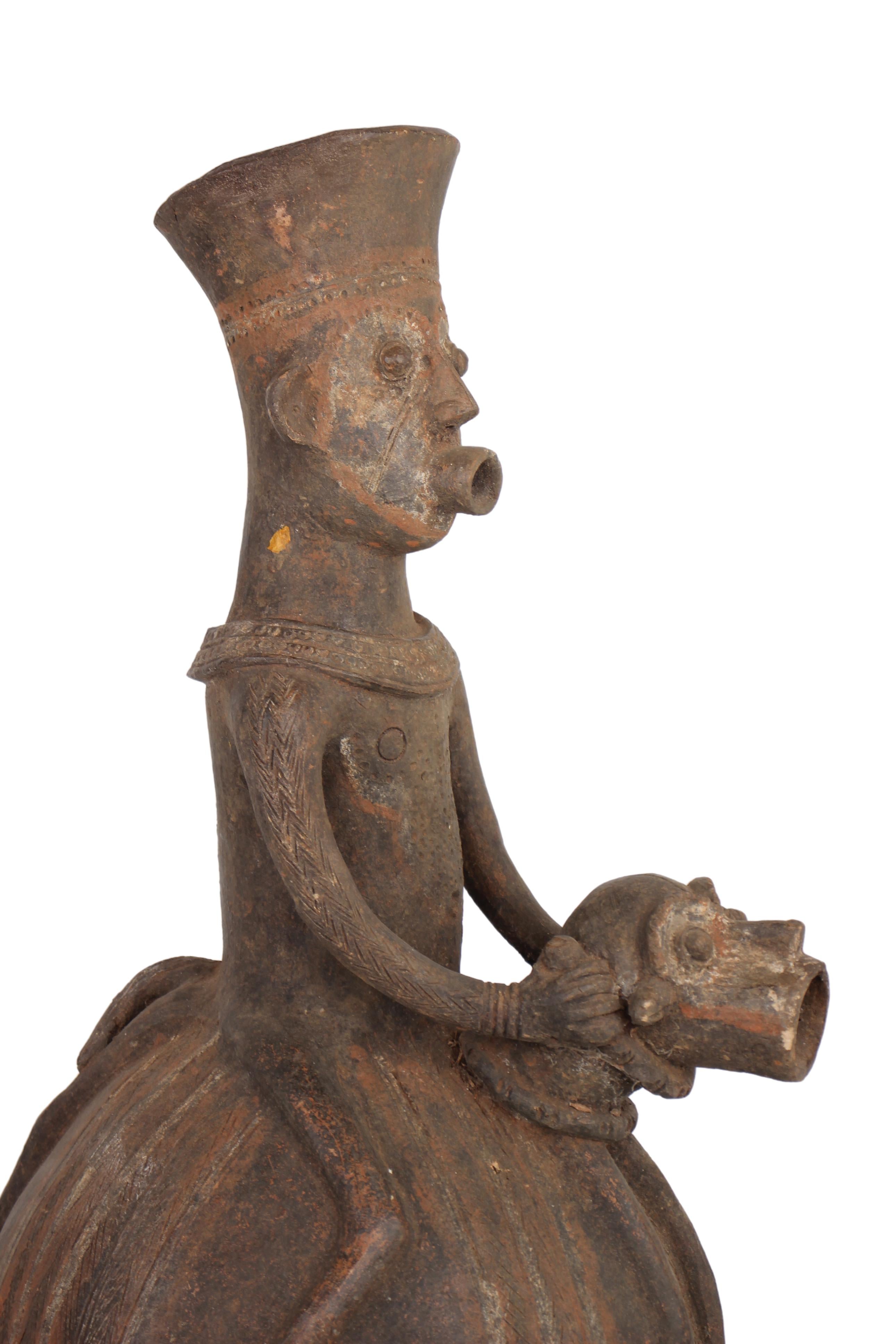 Mangbetu Terracotta Figures ~26.8" Tall (New 2024) - West African Artifacts