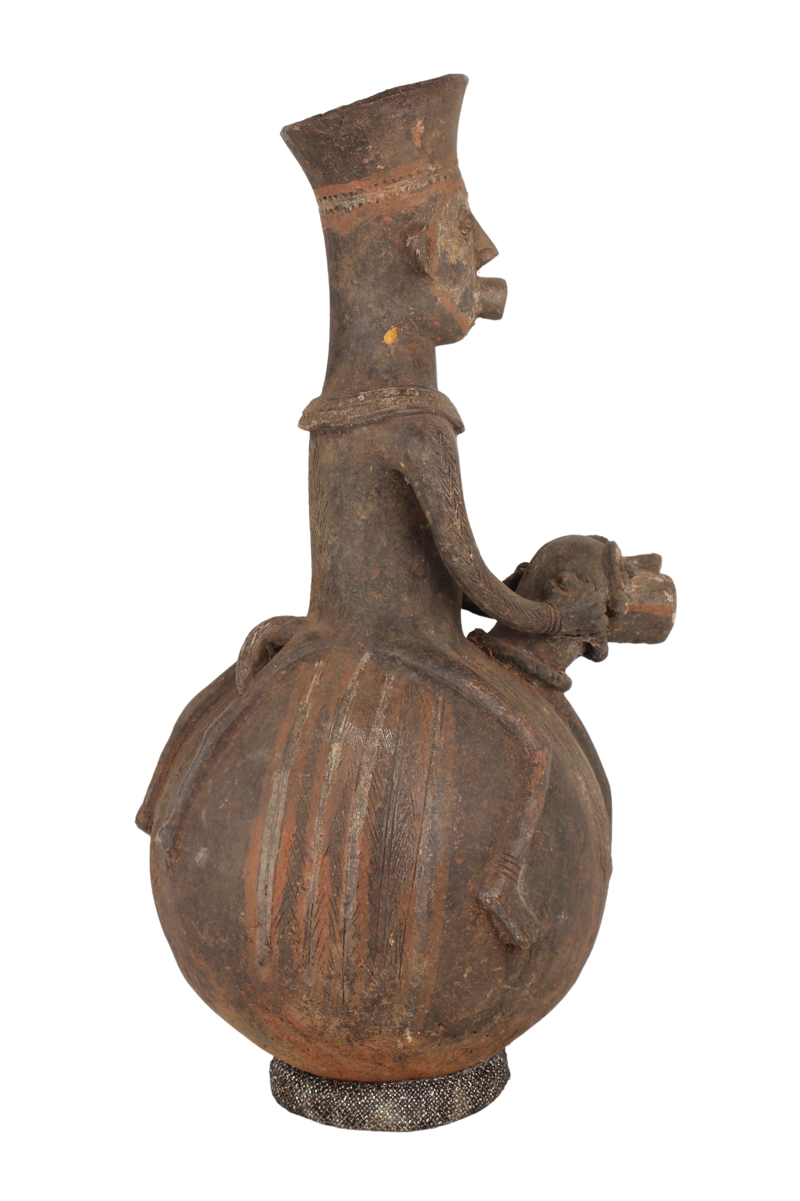 Mangbetu Terracotta Figures ~26.8" Tall (New 2024) - West African Artifacts