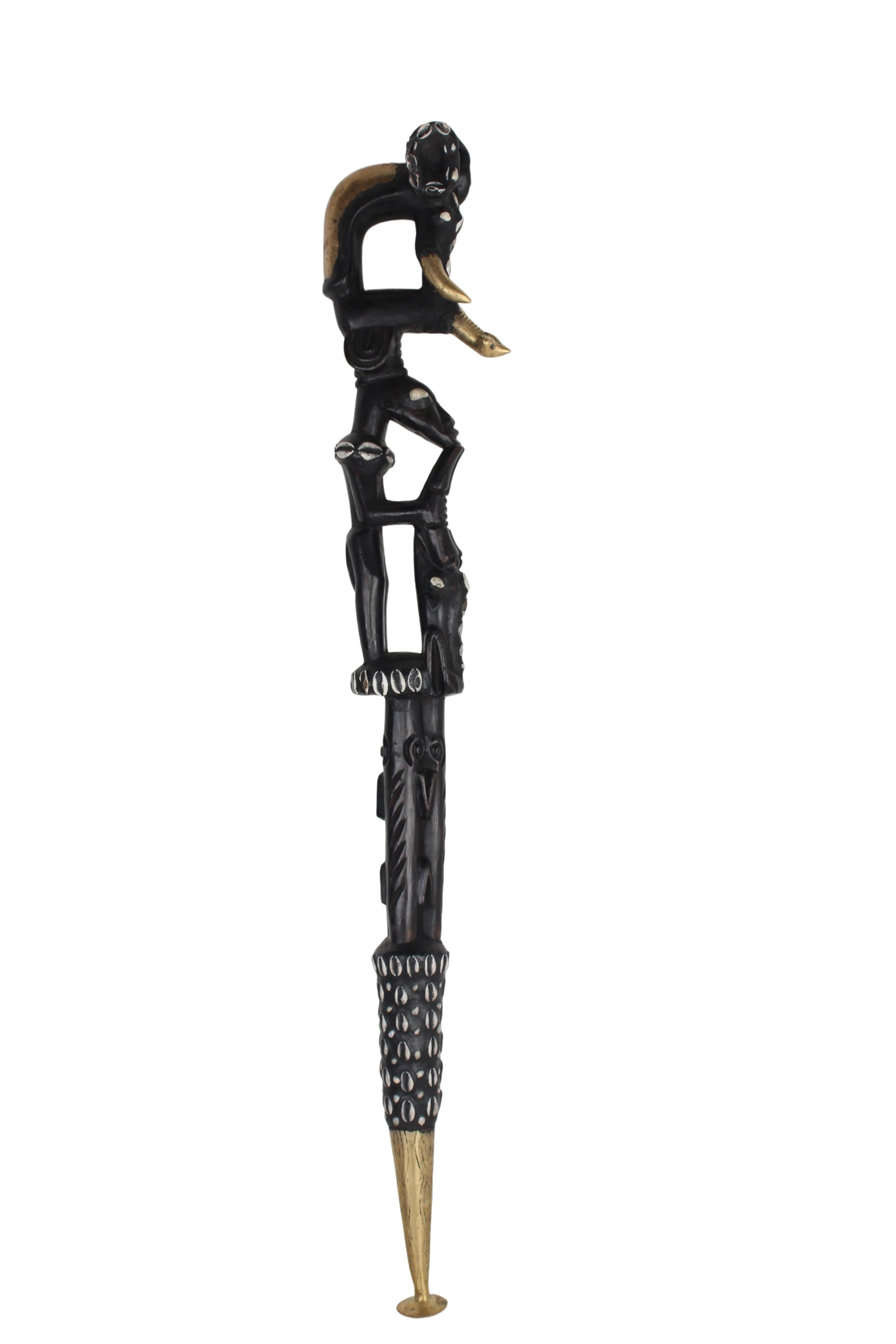 Bamileke Tribe Walking Stick ~40.9" Tall (New 2024)