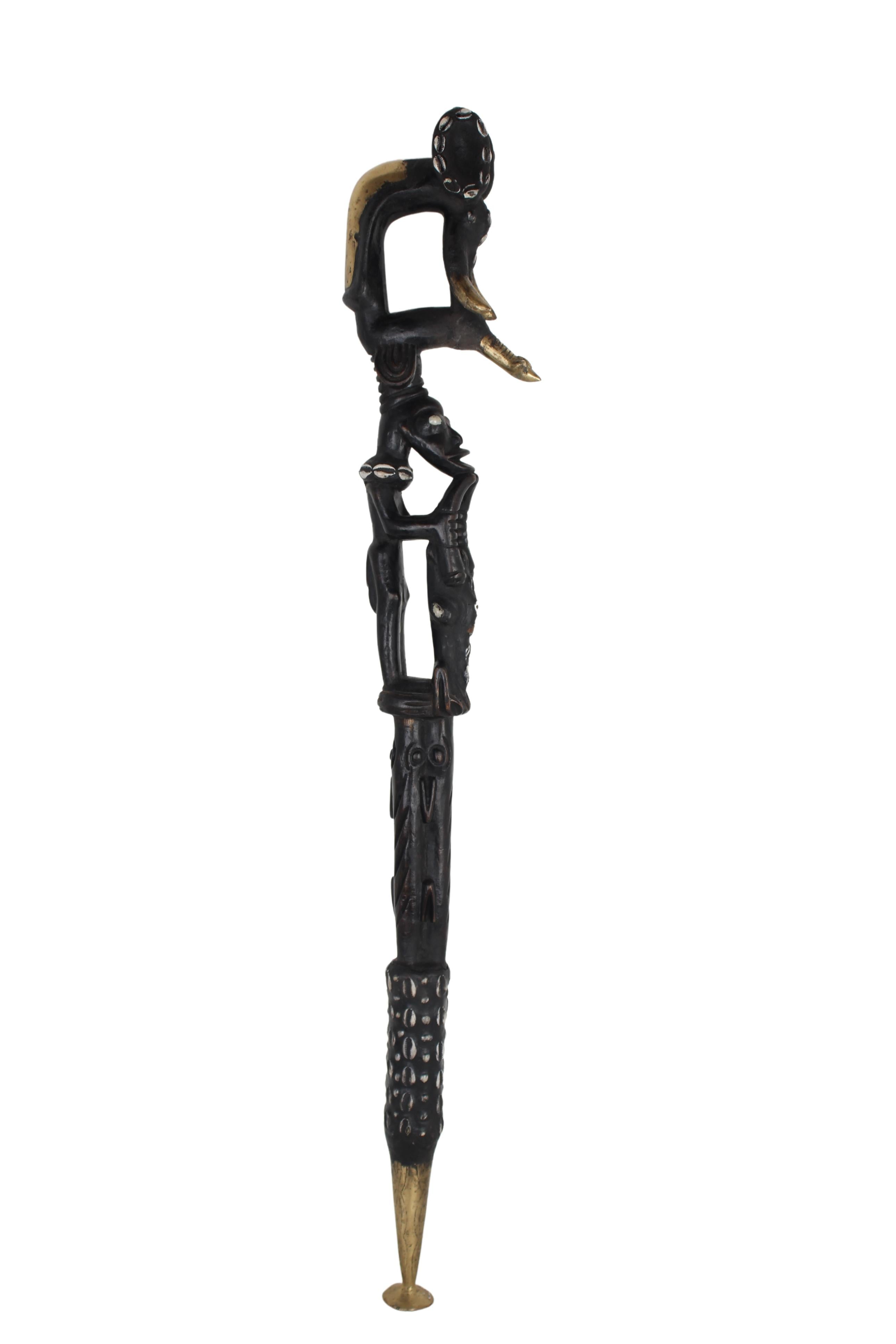 Bamileke Tribe Walking Stick ~41.3" Tall (New 2024)