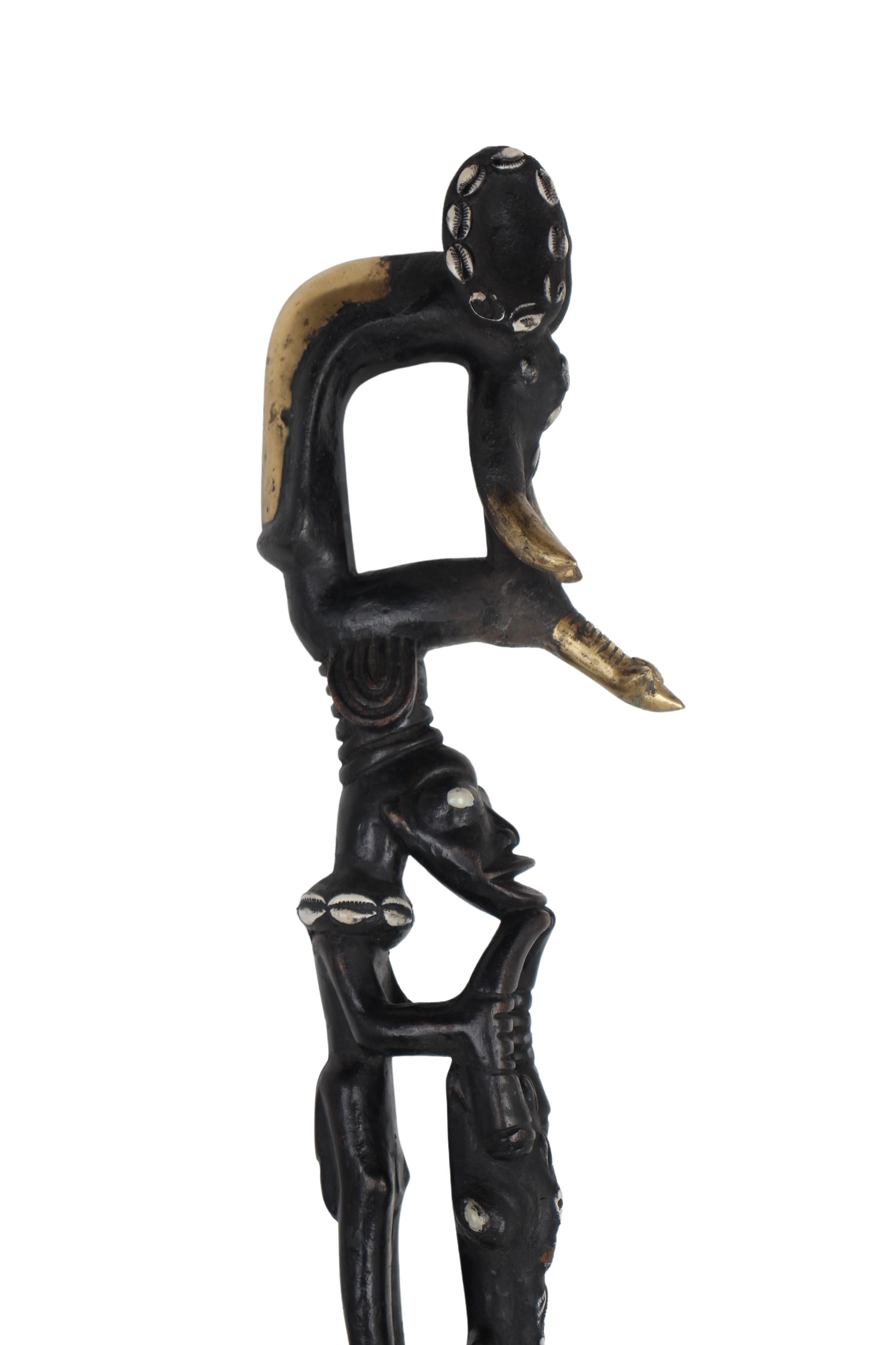 Bamileke Tribe Walking Stick ~41.3" Tall (New 2024)