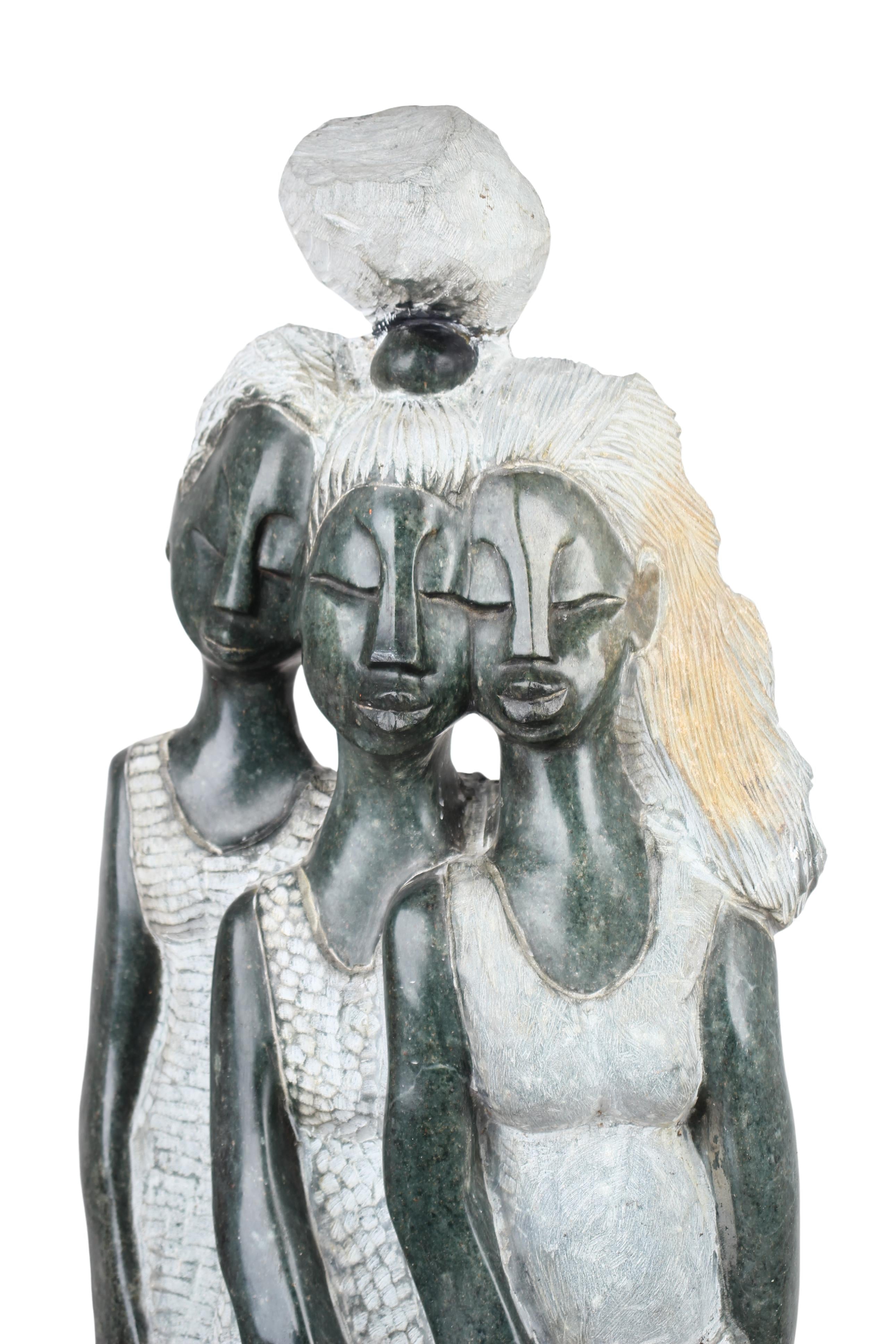 Shona Tribe Opal Stone Sisters ~46.5" Tall (New 2024) - Shona Stone