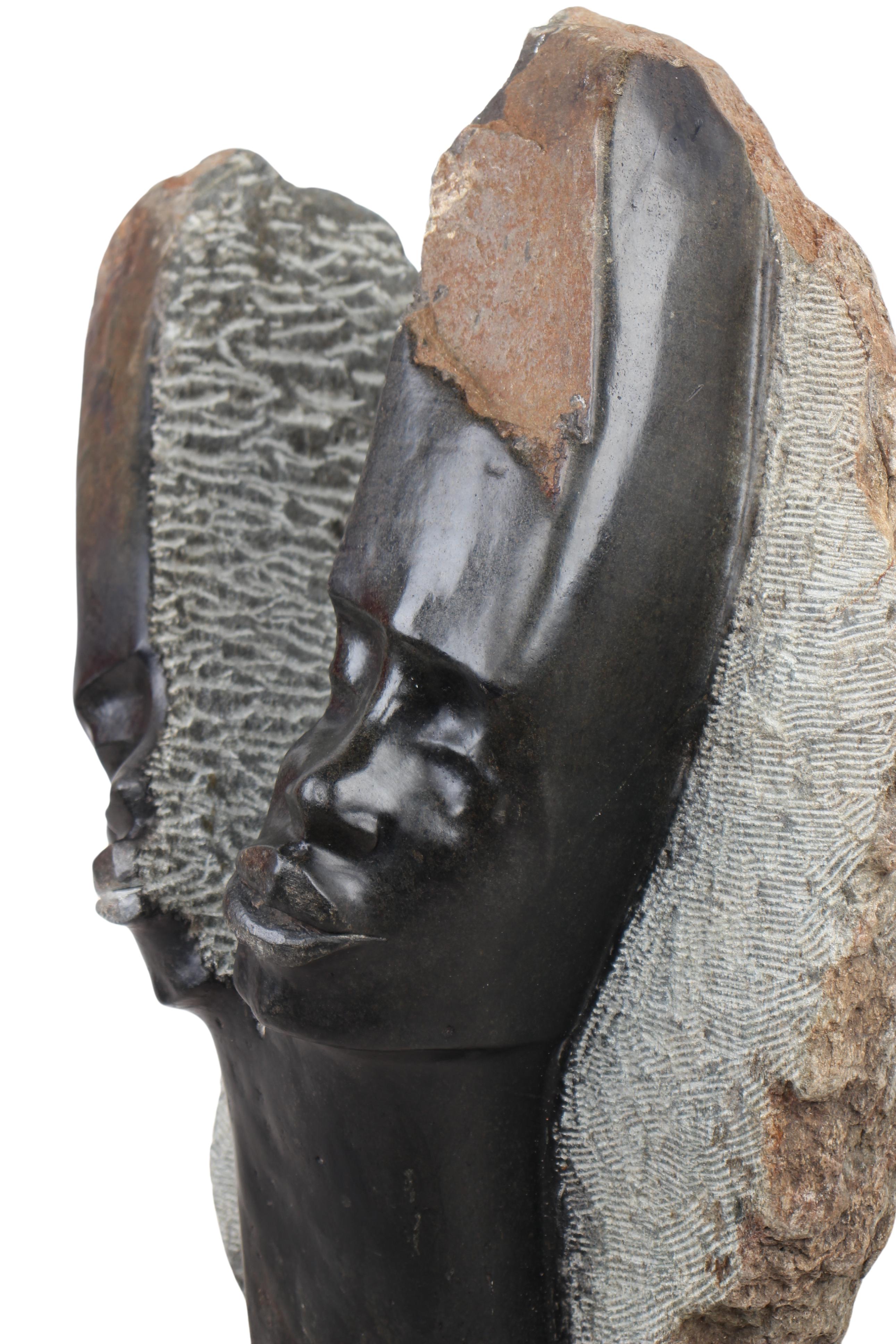 Shona Tribe Springstone Head Abstract ~26.8" Tall (New 2024) - Shona Stone
