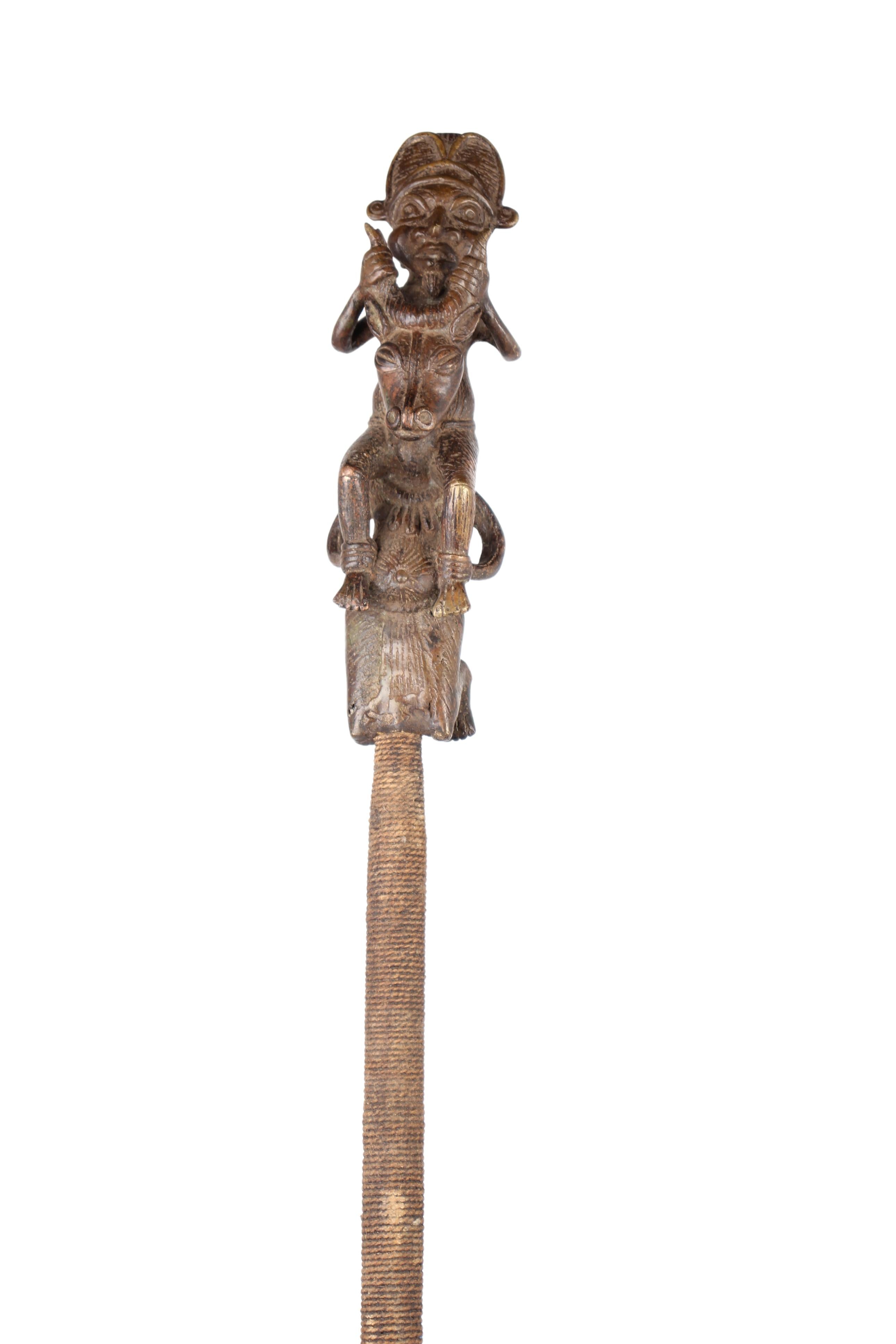 Igbo/Ibo Tribe Bronze Walking Stick ~61" Tall (New 2024)