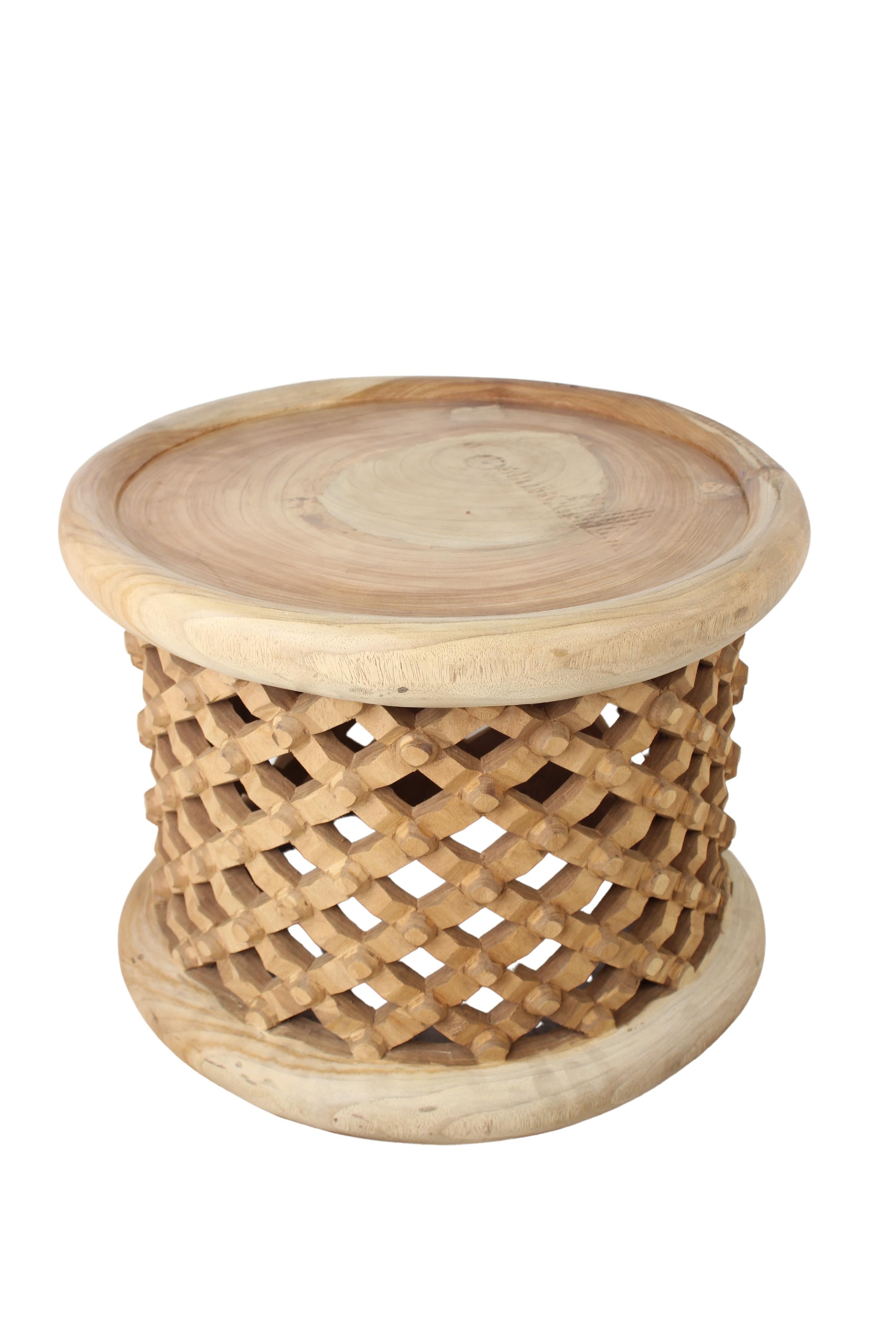 Bamileke Tribe Wooden Stool ~15.7" Tall (New 2024)