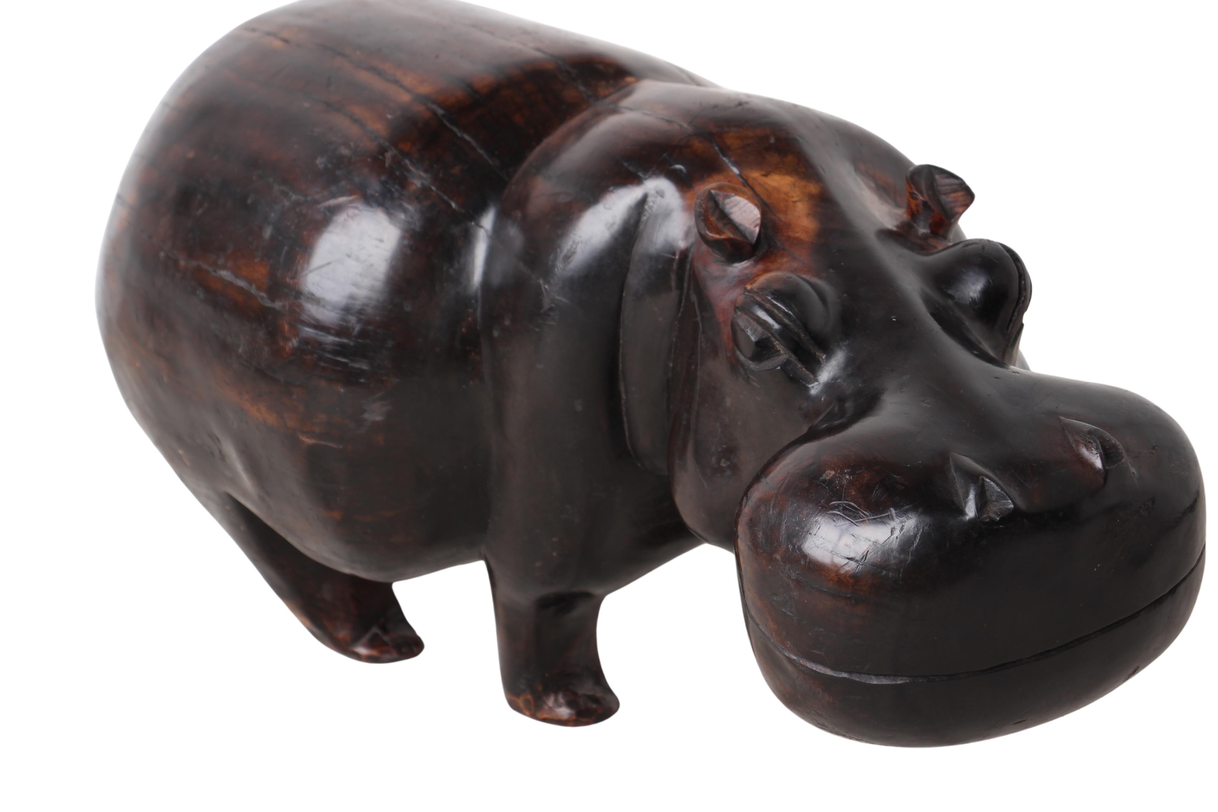 Chichewa Tribe Wooden Hippo ~11.8" Tall (New 2024)