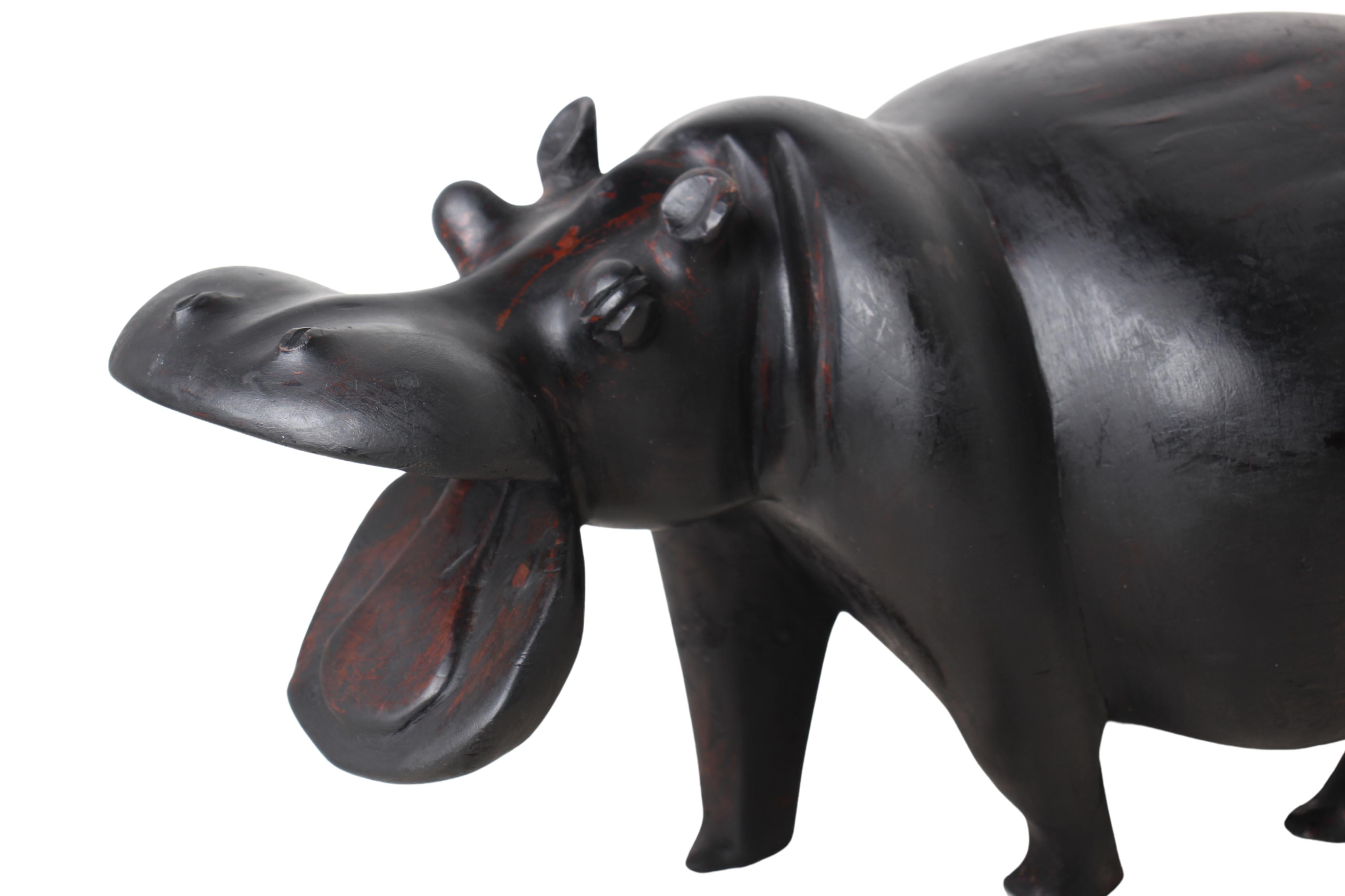 Chichewa Tribe Wooden Hippo ~11" Tall (New 2024)