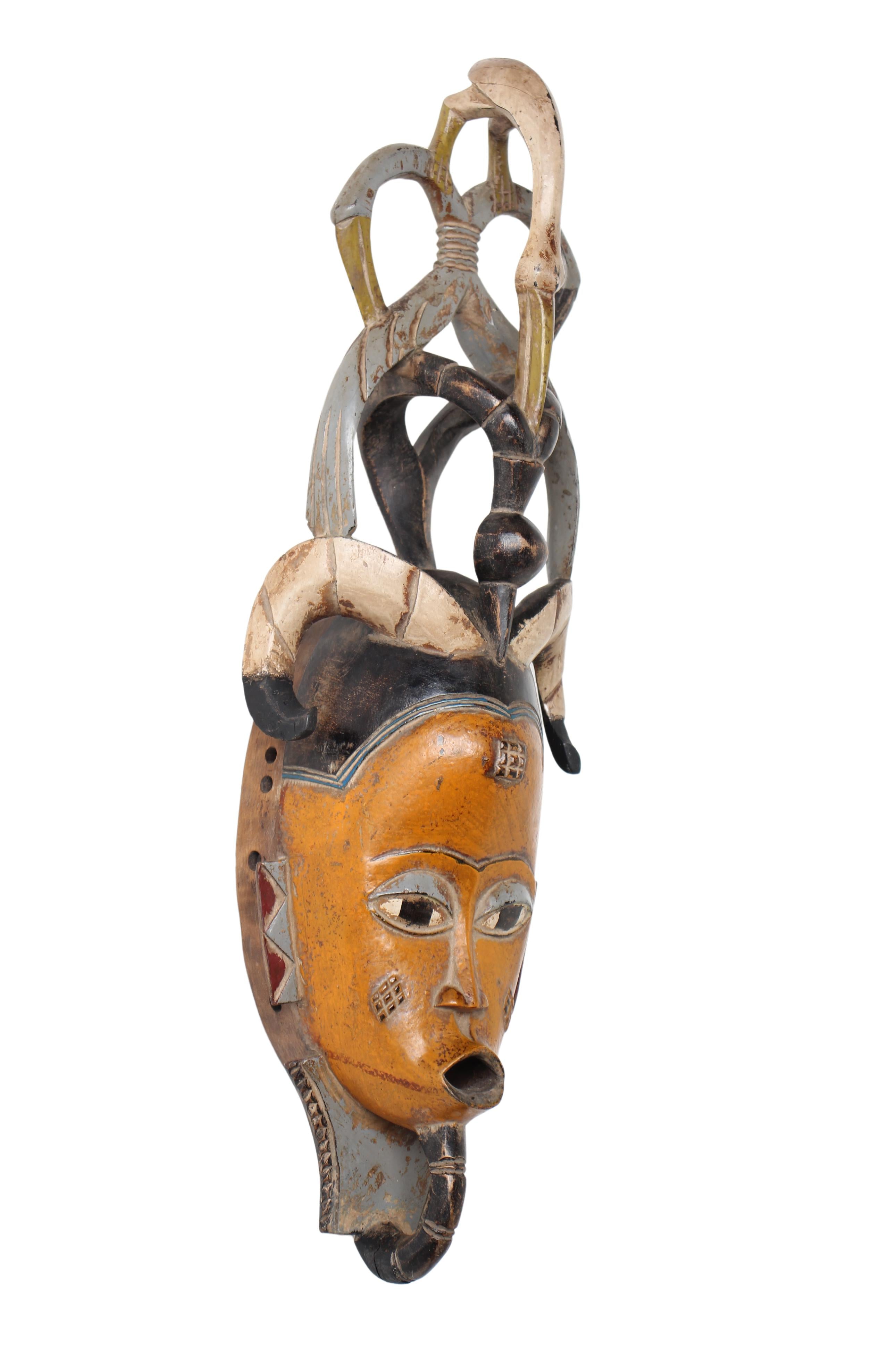 Guro Tribe Mask ~21.7" Tall (New 2024) - West African Artifacts