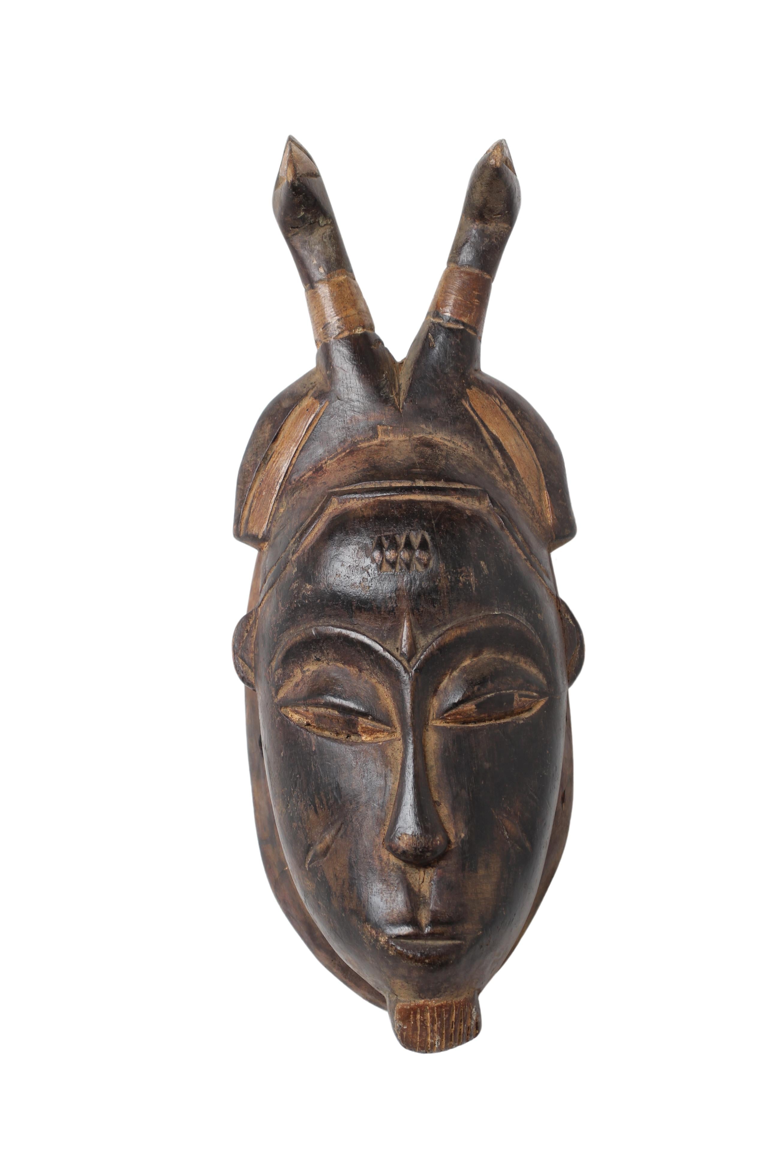 Baule Tribe Mask ~14.2" Tall (New 2024) - West African Artifacts