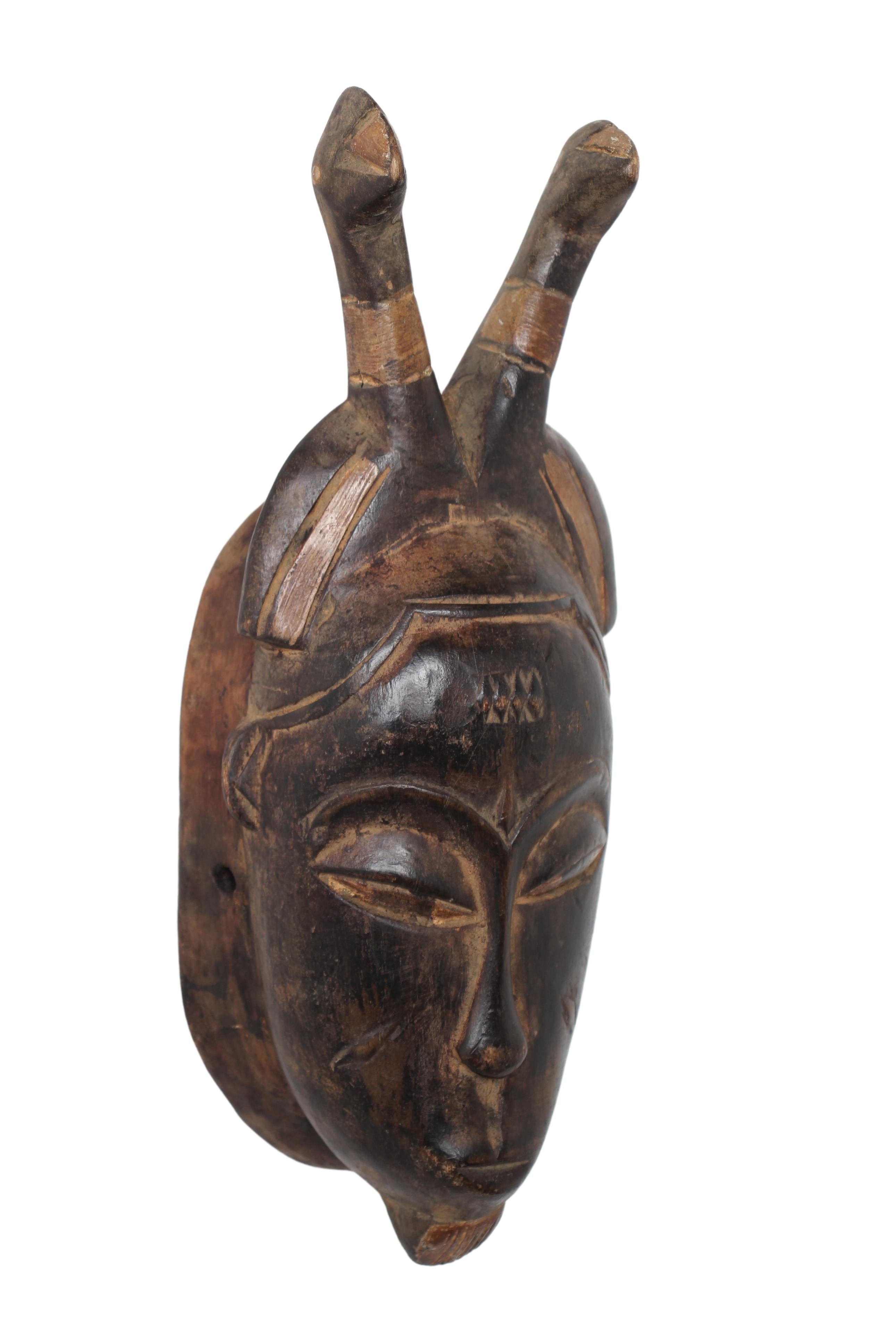 Baule Tribe Mask ~14.2" Tall (New 2024) - West African Artifacts