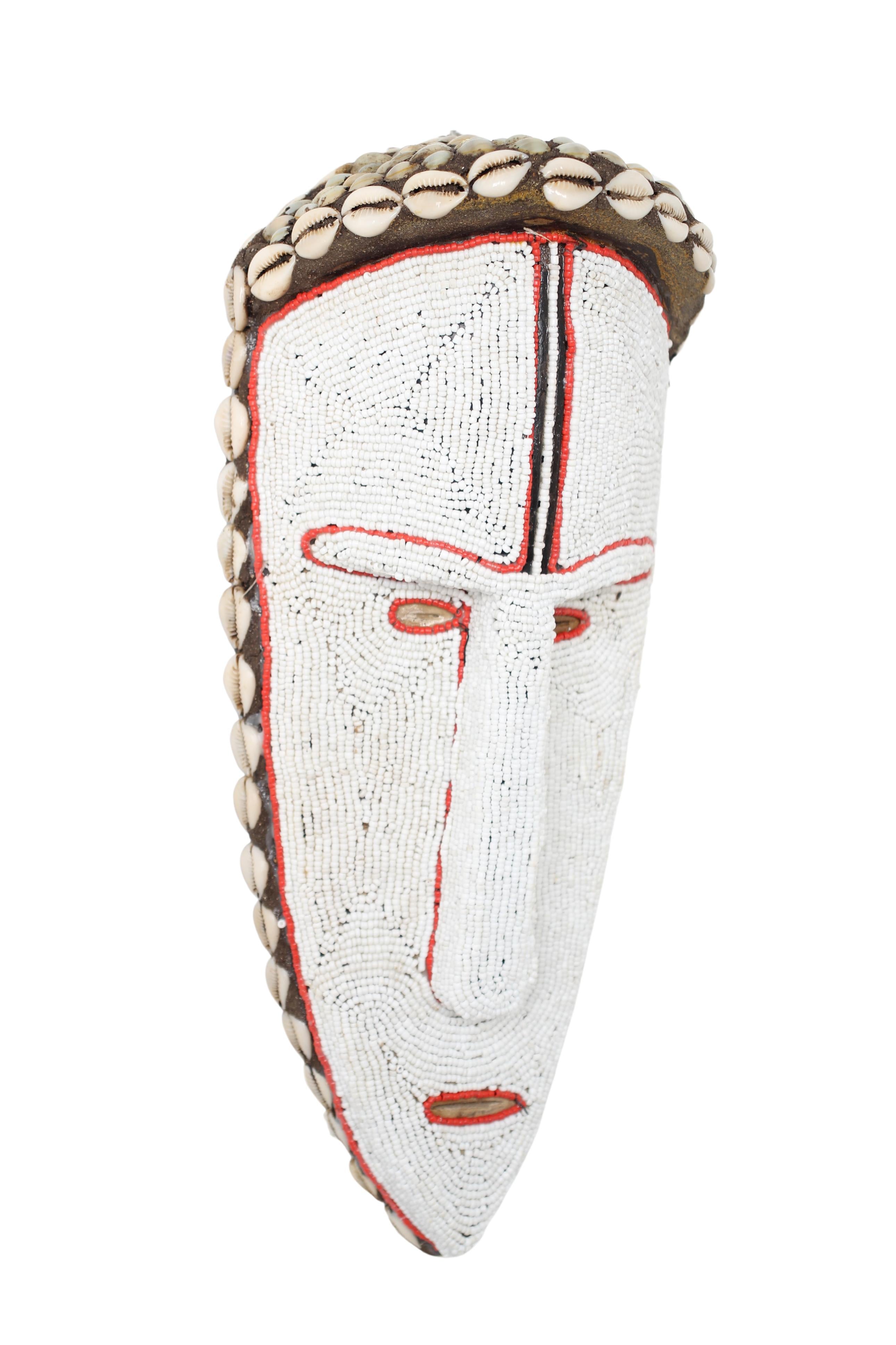 Fang Tribe Beaded Mask ~13.4" Tall (New 2024) - West African Artifacts