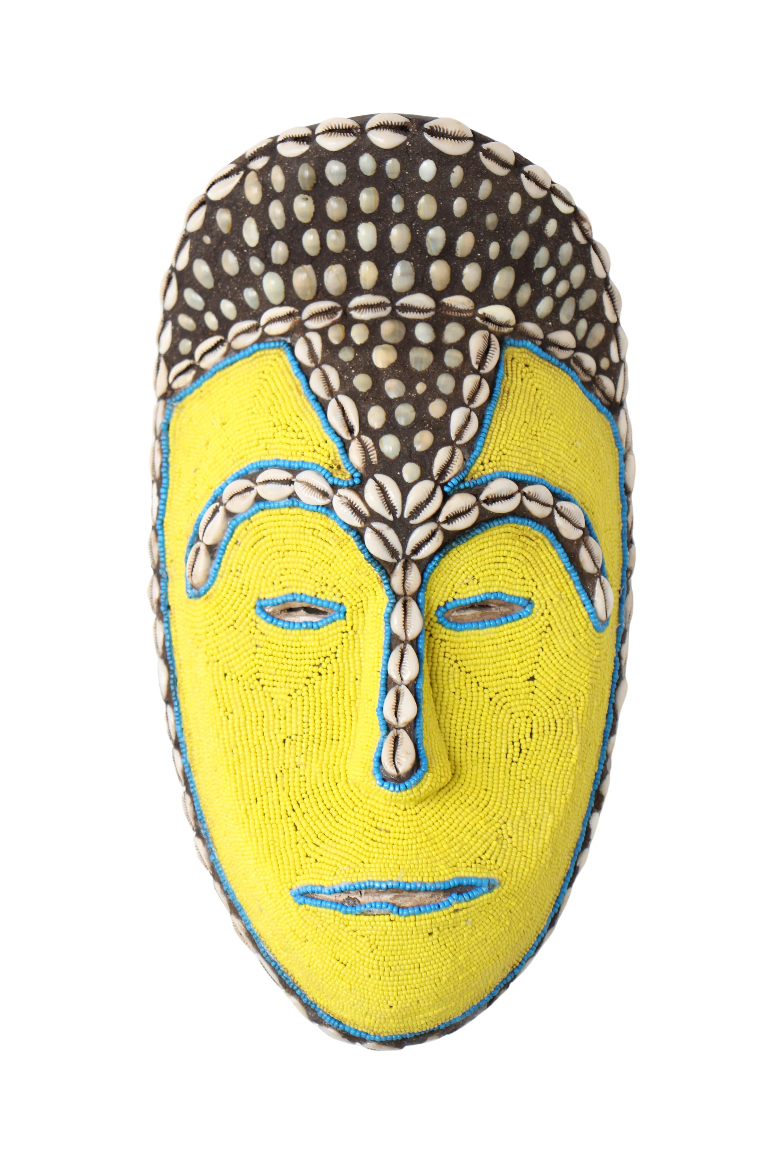 Fang Tribe Beaded Mask ~14.2" Tall (New 2024)