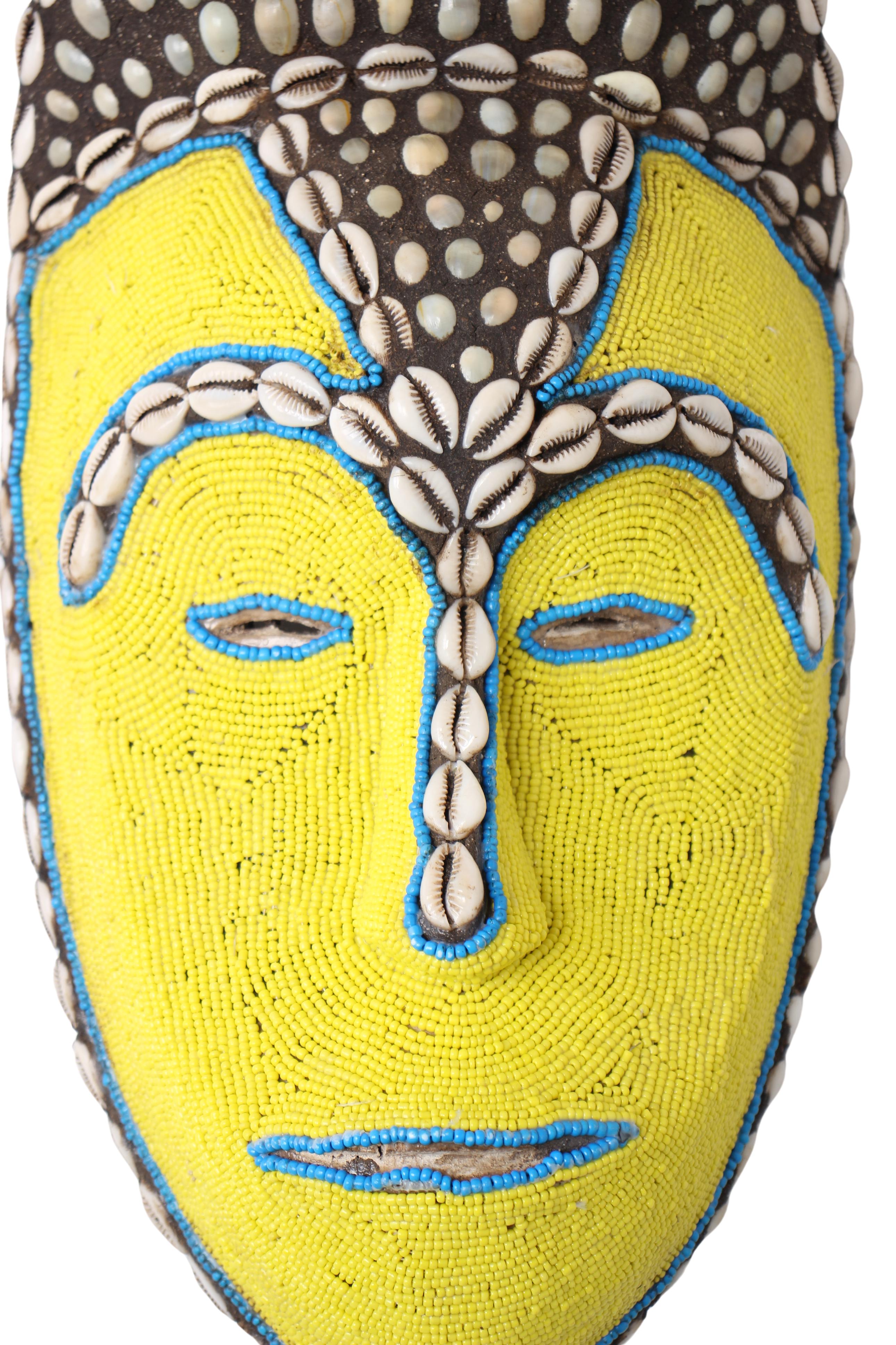 Fang Tribe Beaded Mask ~14.2" Tall (New 2024)