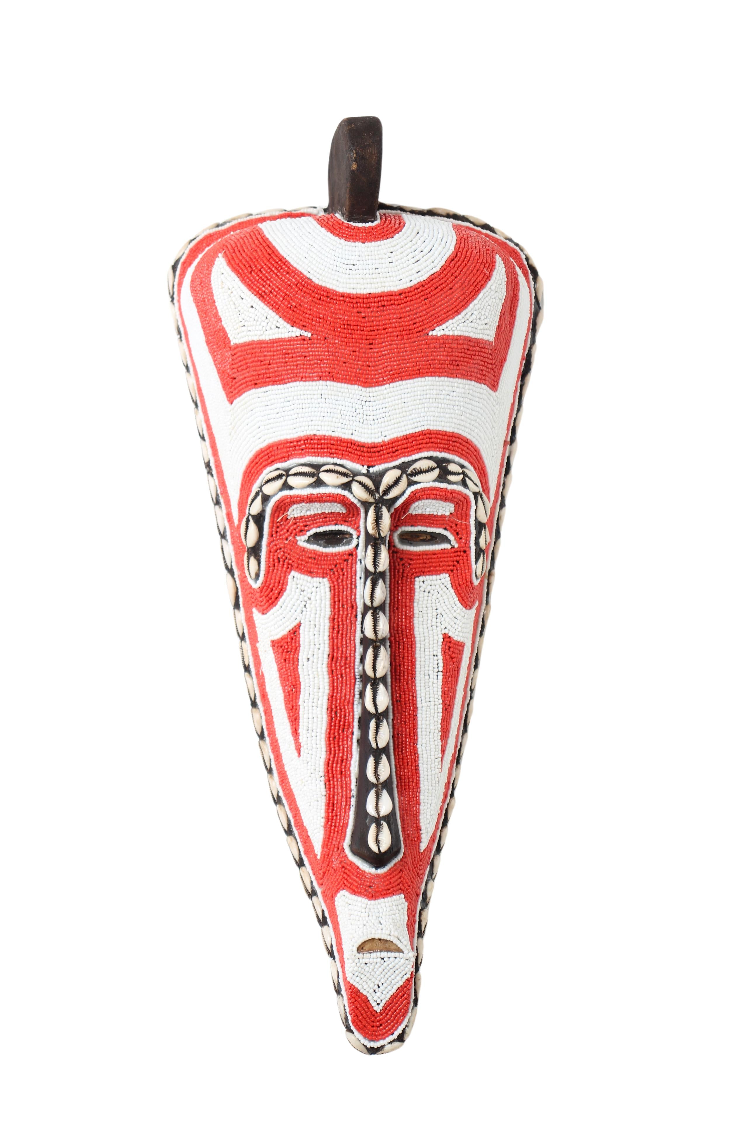 Fang Tribe Beaded Mask ~18.5" Tall (New 2024) - West African Artifacts