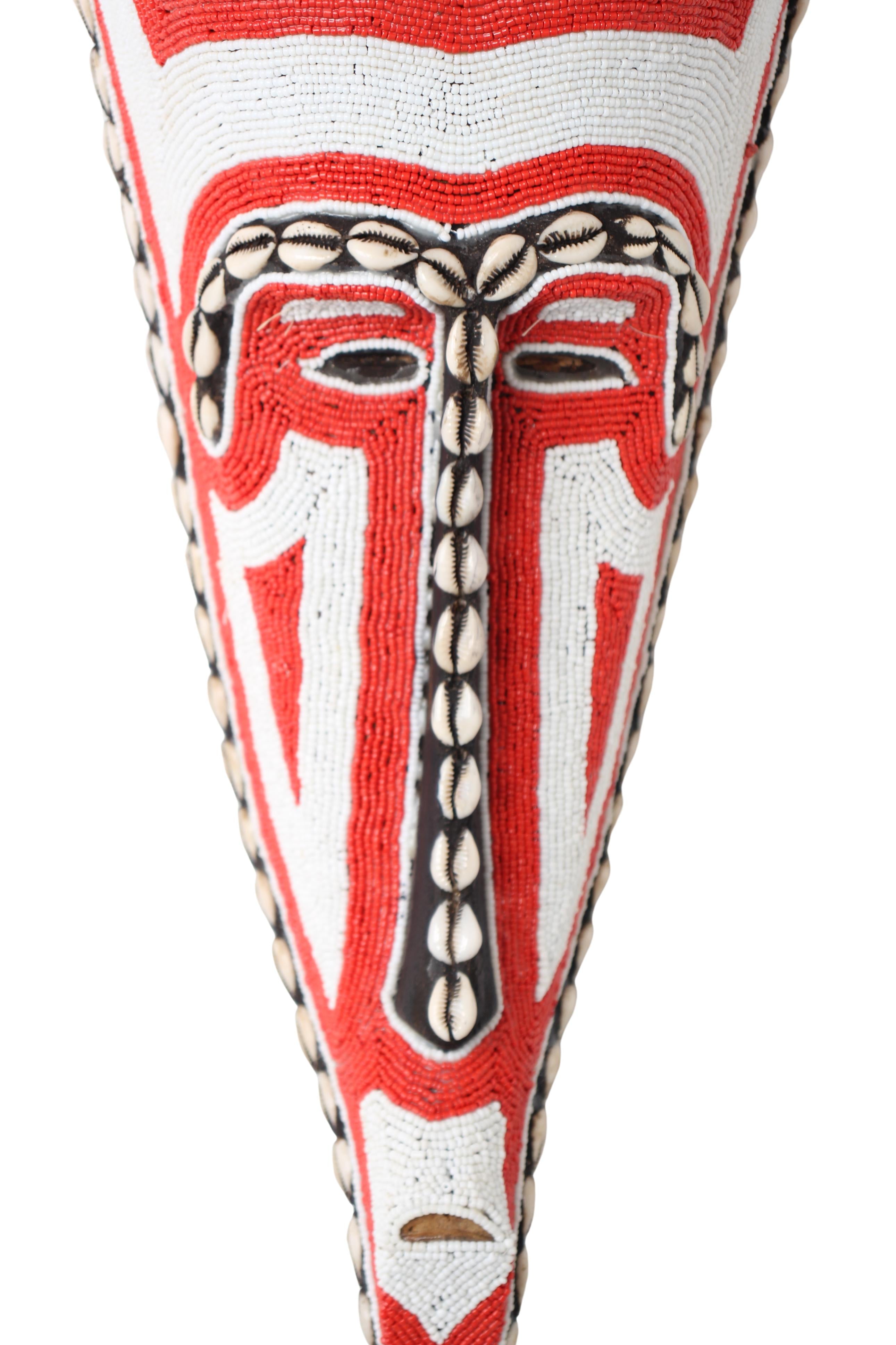 Fang Tribe Beaded Mask ~18.5" Tall (New 2024) - West African Artifacts