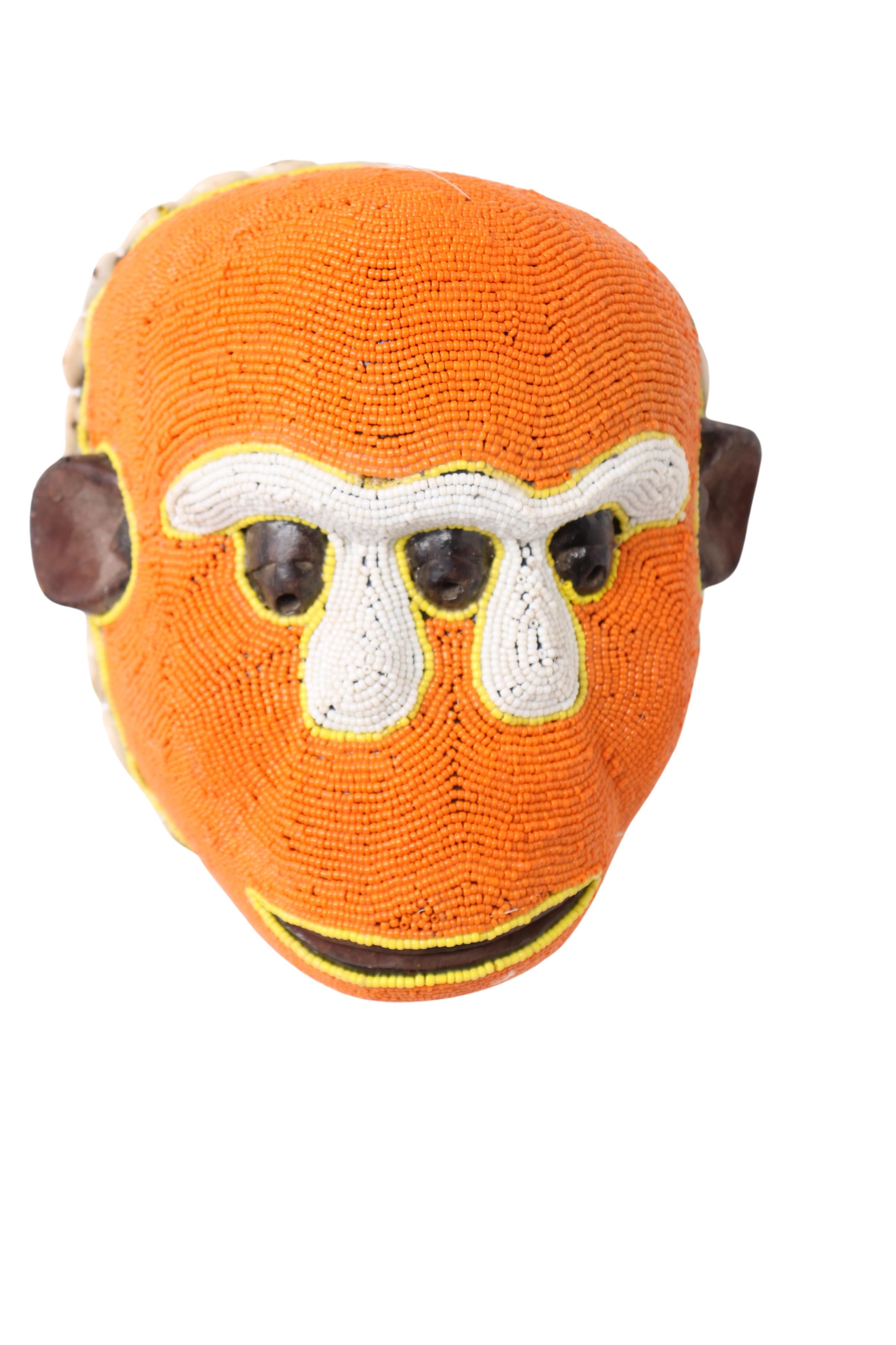 Bamileke Tribe Beaded Mask ~8.7" Tall (New 2024)