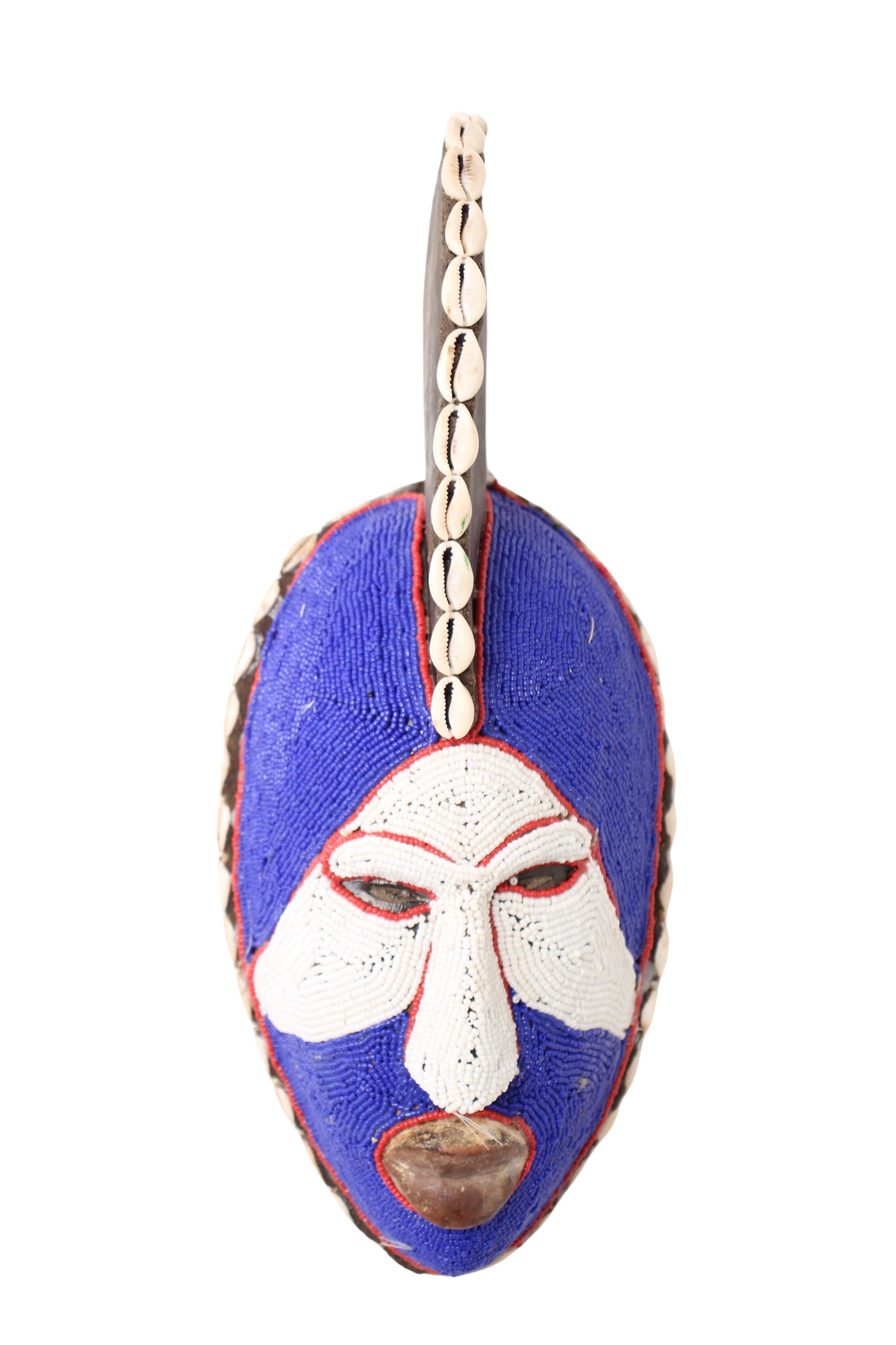 Igbo/Ibo Tribe Beaded Mask ~14.6" Tall (New 2024)