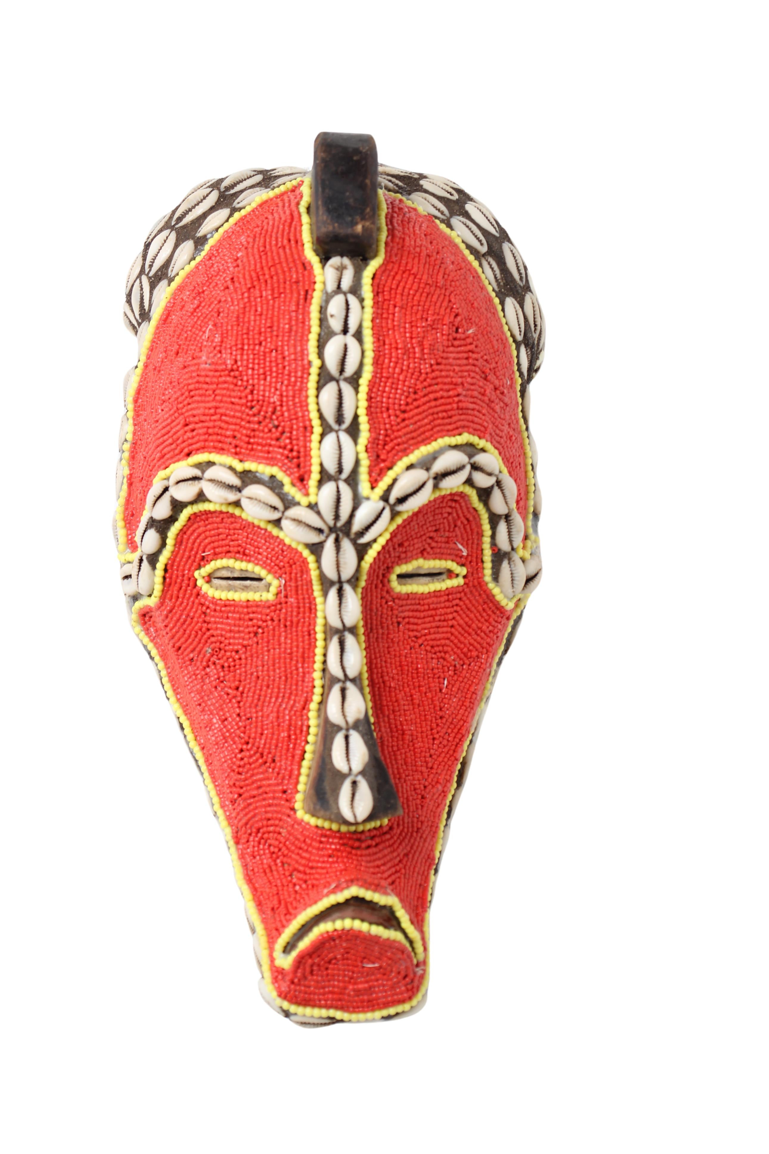 Fang Tribe Beaded Mask ~12.6" Tall (New 2024) - West African Artifacts