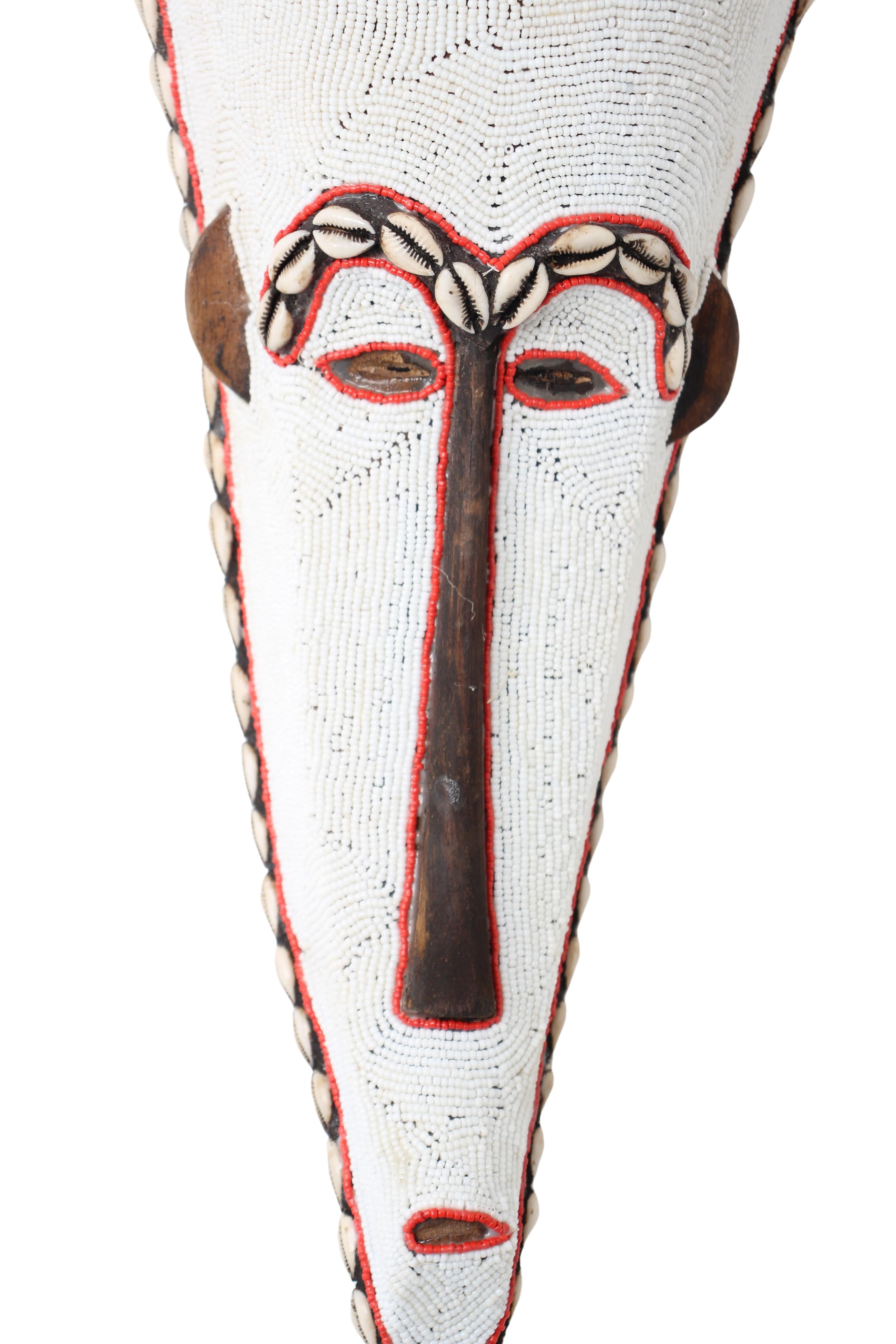 Fang Tribe Beaded Mask ~18.9" Tall (New 2024) - West African Artifacts