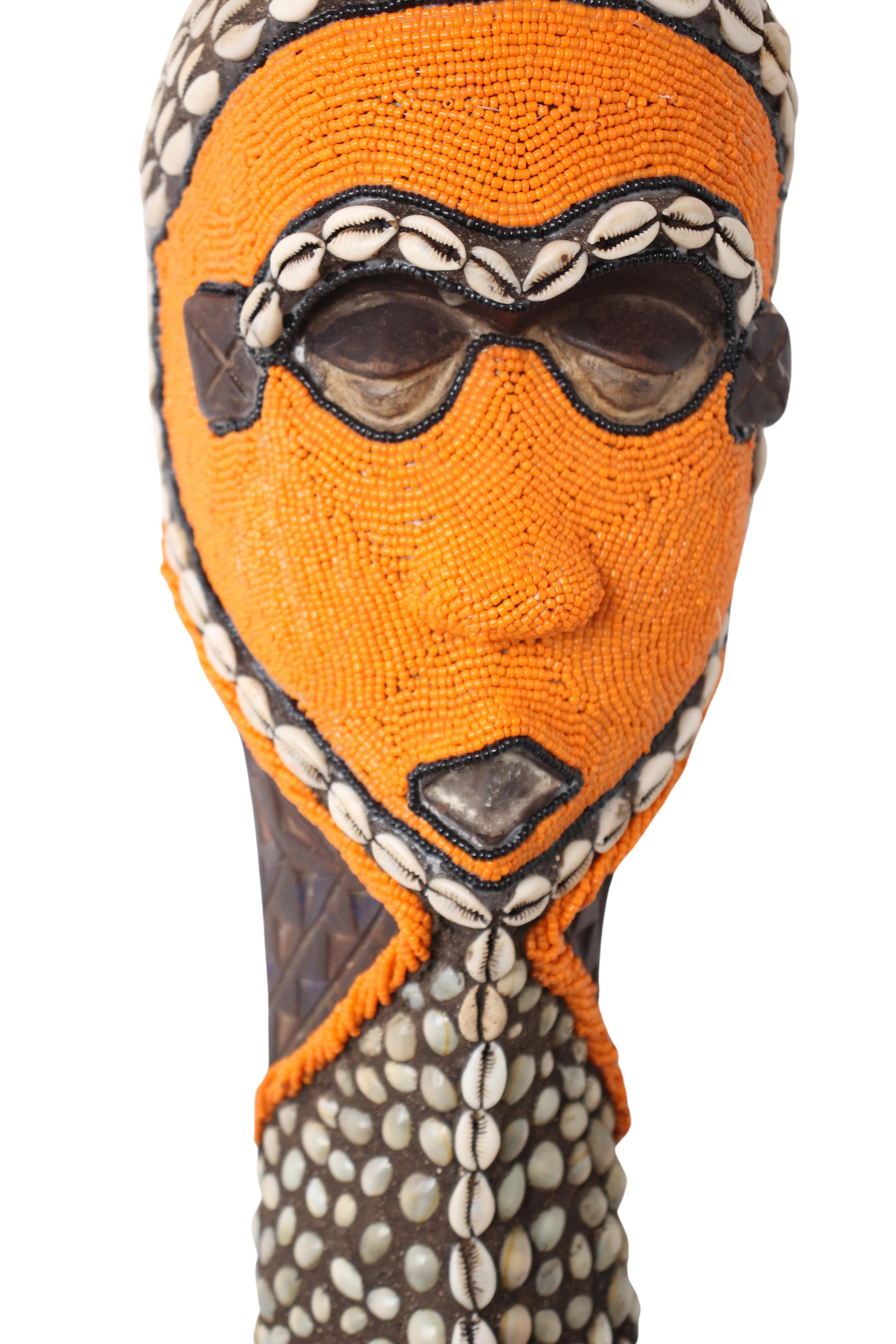 Basongye/Songye Tribe Beaded Mask ~17.3" Tall (New 2024)