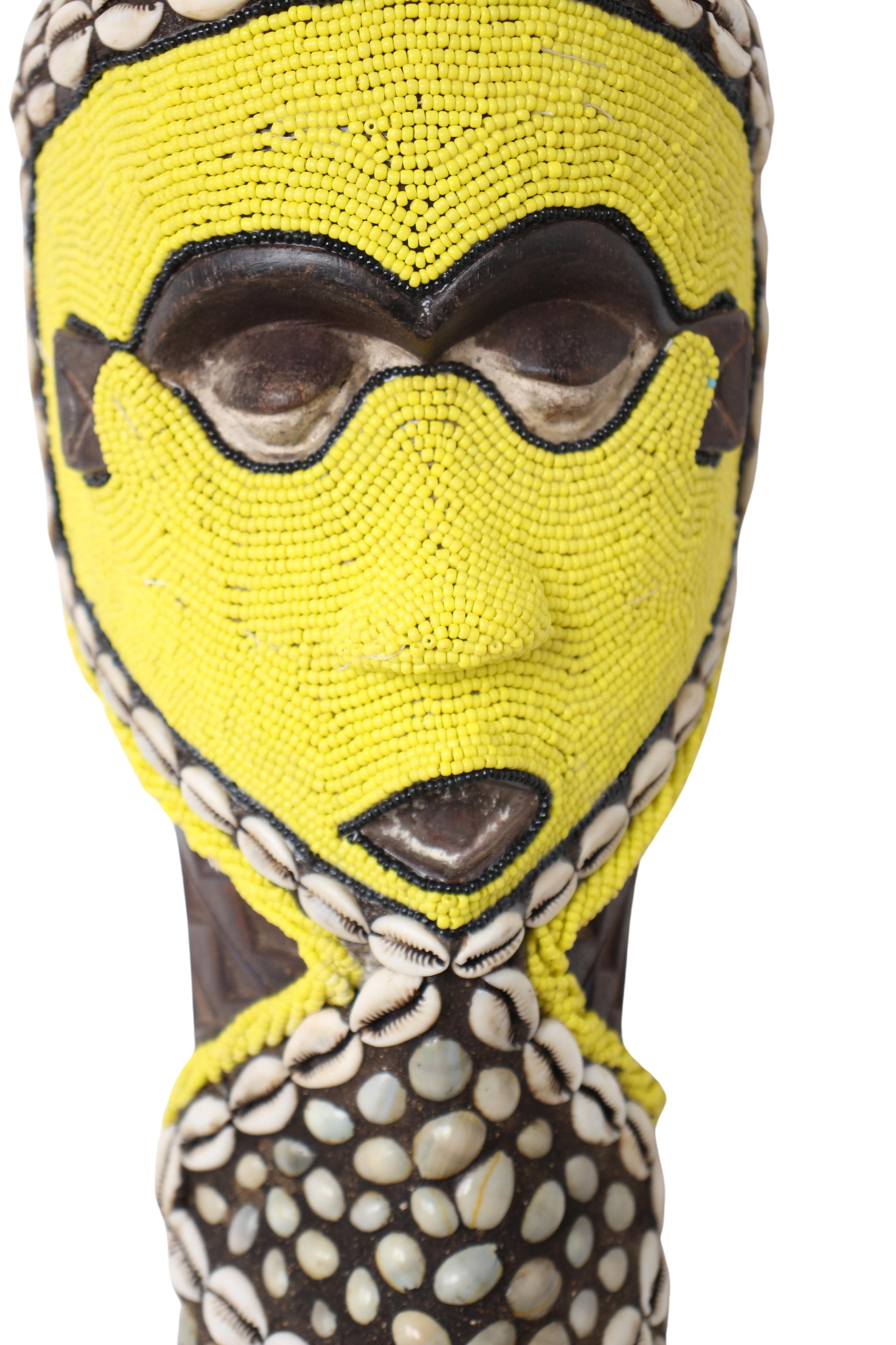 Basongye/Songye Tribe Beaded Mask ~15" Tall (New 2024)