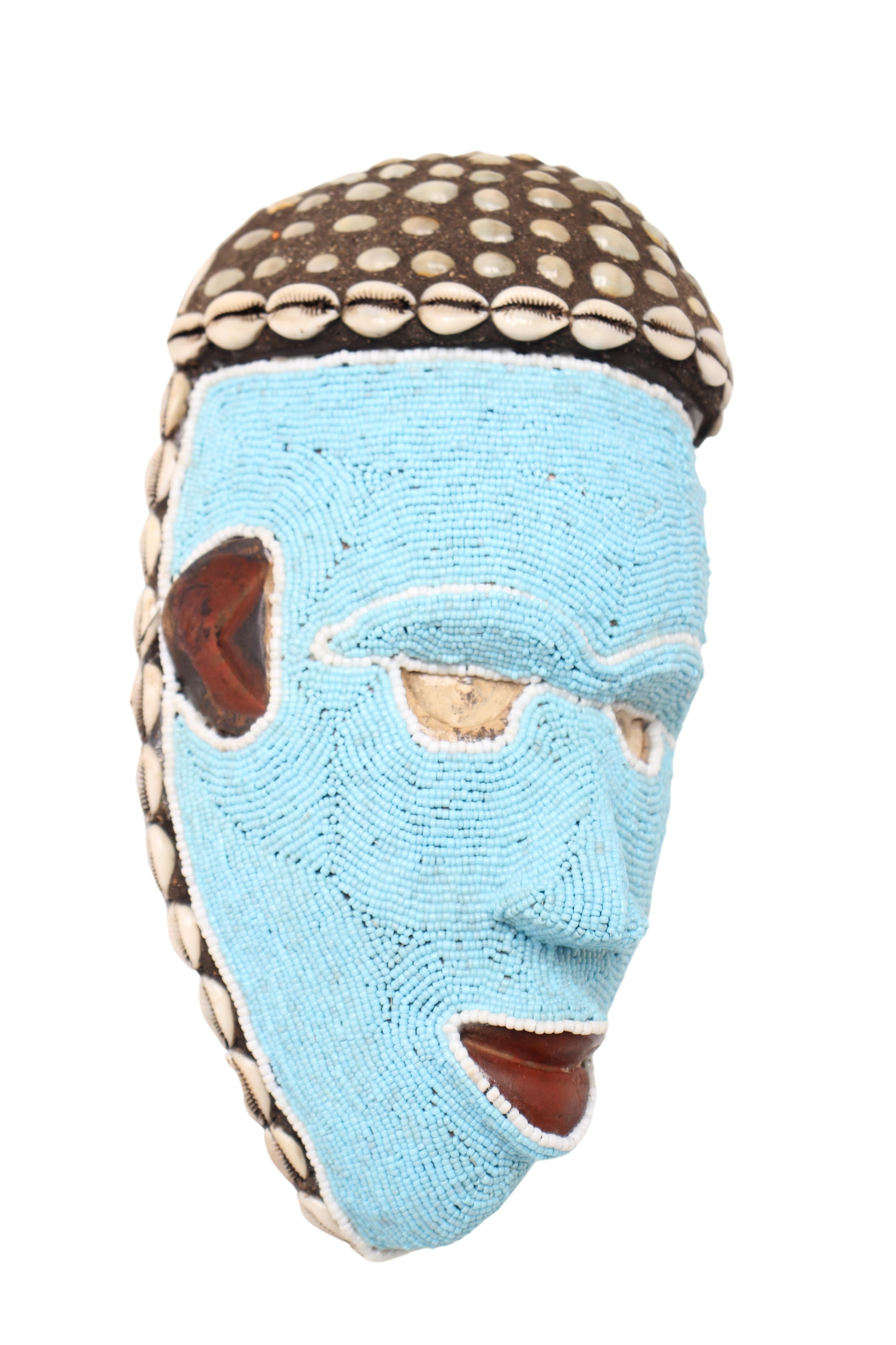 Fang Tribe Beaded Mask ~11.8" Tall (New 2024) - West African Artifacts