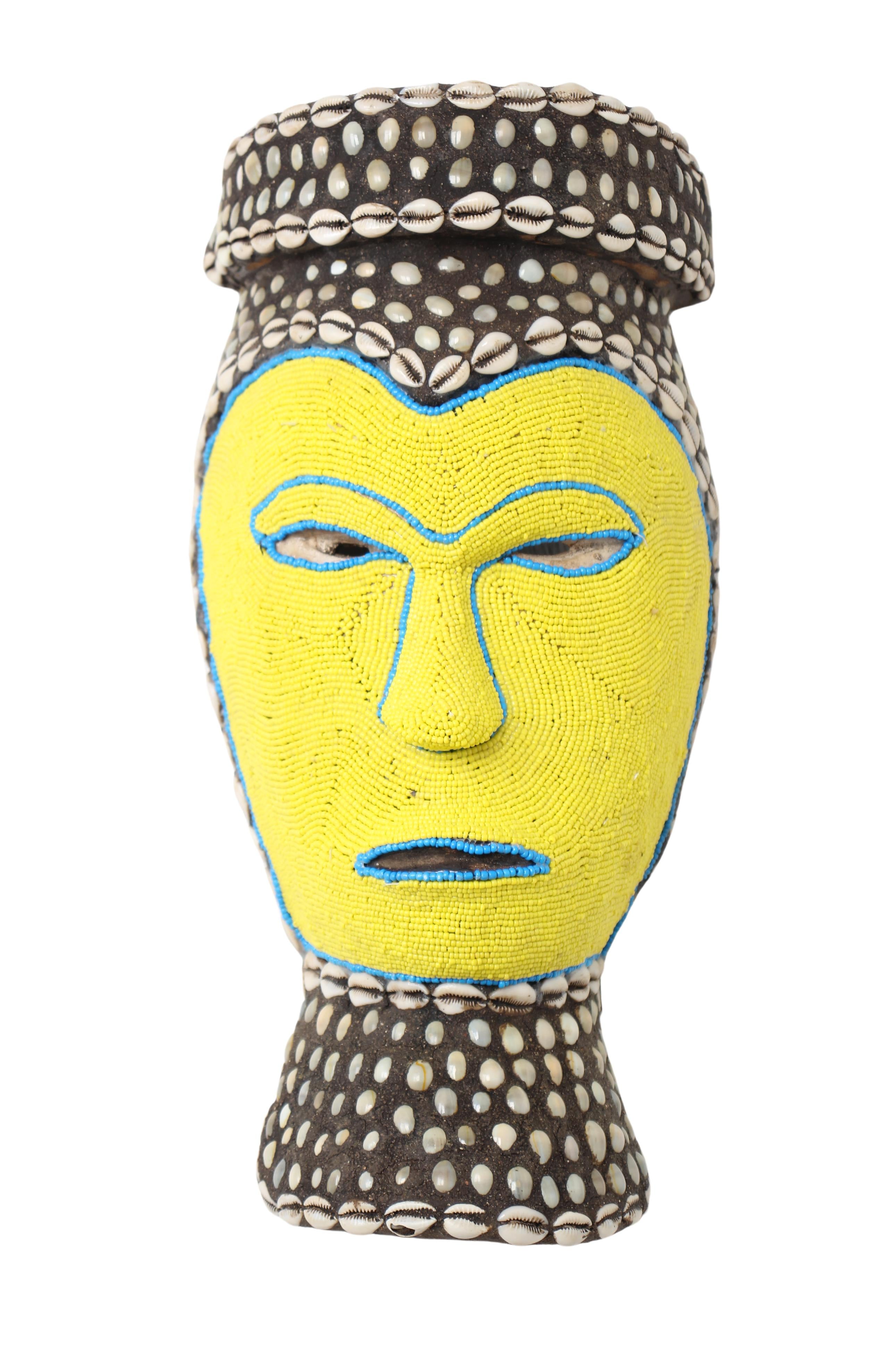 Fang Tribe Beaded Mask ~16.1" Tall (New 2024)