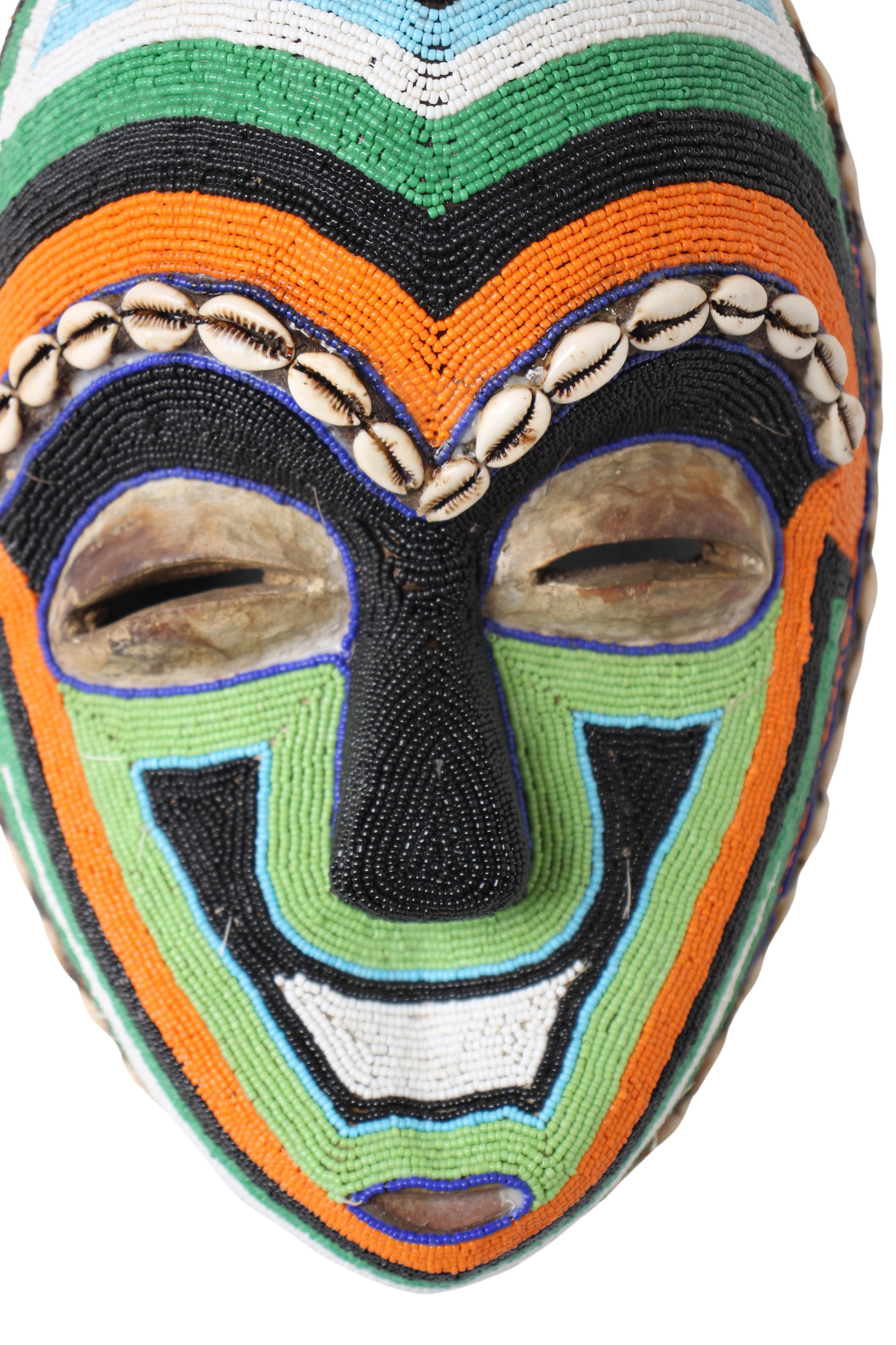 Fang Tribe Beaded Mask ~15" Tall (New 2024) - West African Artifacts