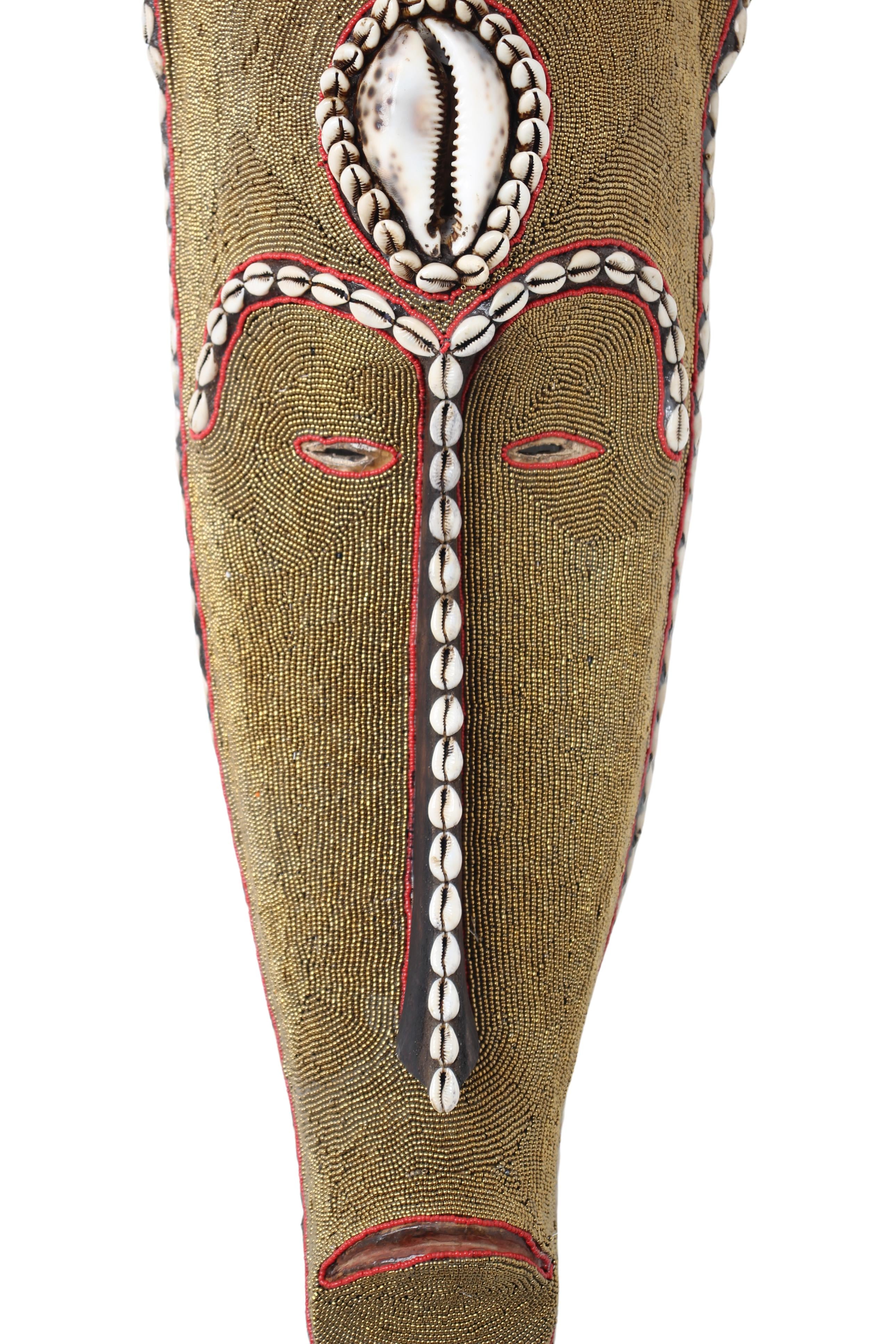Fang Tribe Beaded Mask ~27.2" Tall (New 2024)